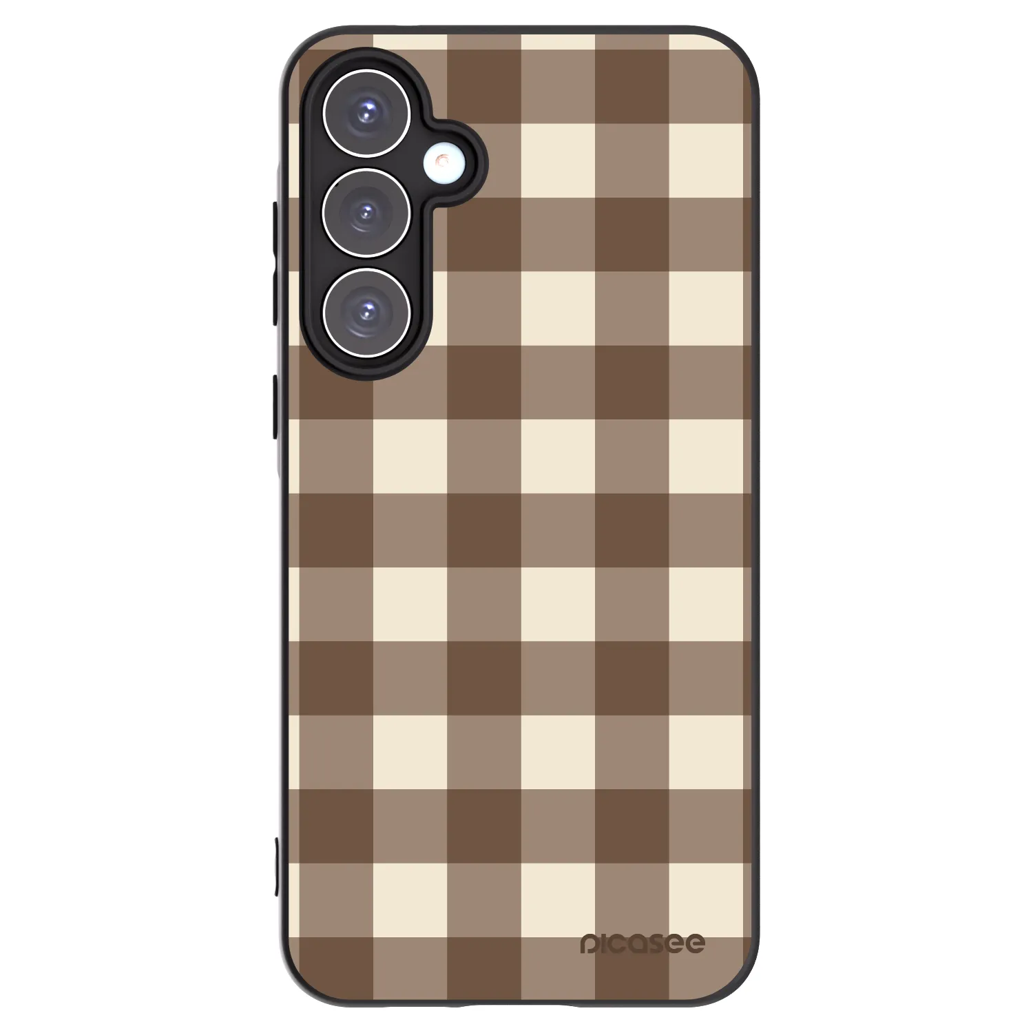 Picasee fekete szilikon tok az alábbi mobiltelefonokra Samsung Galaxy A55 5G A556B - Brown grid
