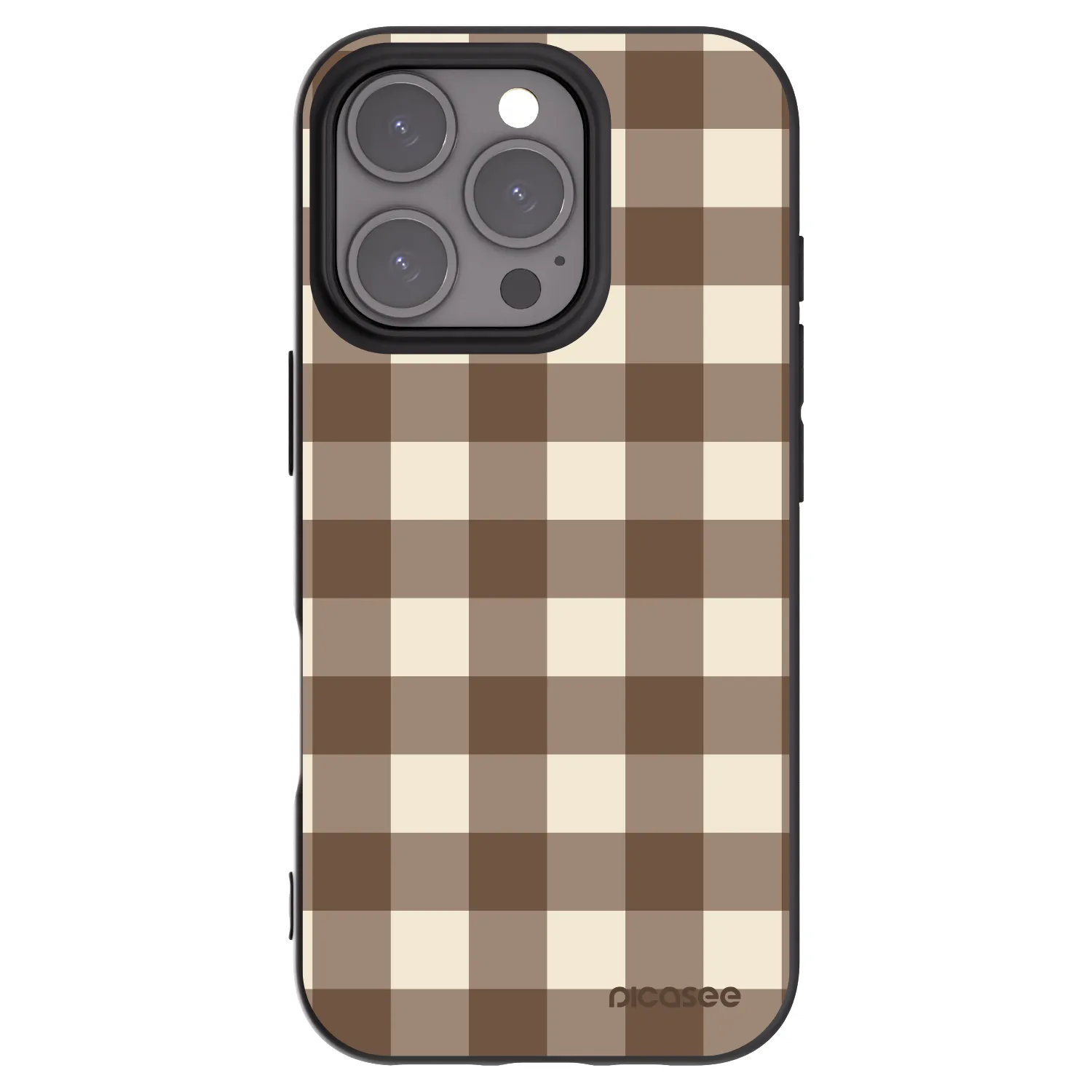 Picasee fekete szilikon tok az alábbi mobiltelefonokra Apple iPhone 16 Pro - Brown grid