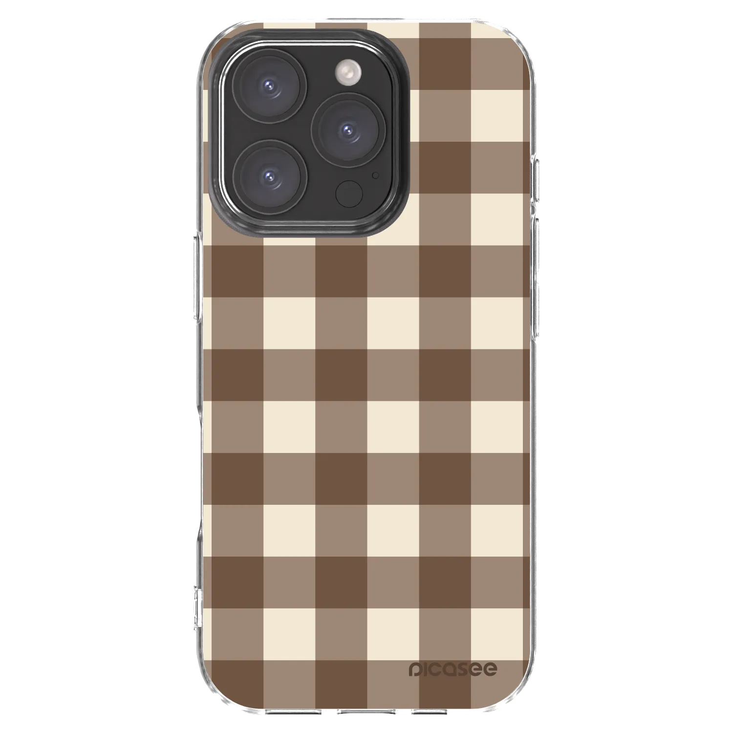Picasee átlátszó szilikon tok az alábbi mobiltelefonokra Apple iPhone 16 Pro - Brown grid