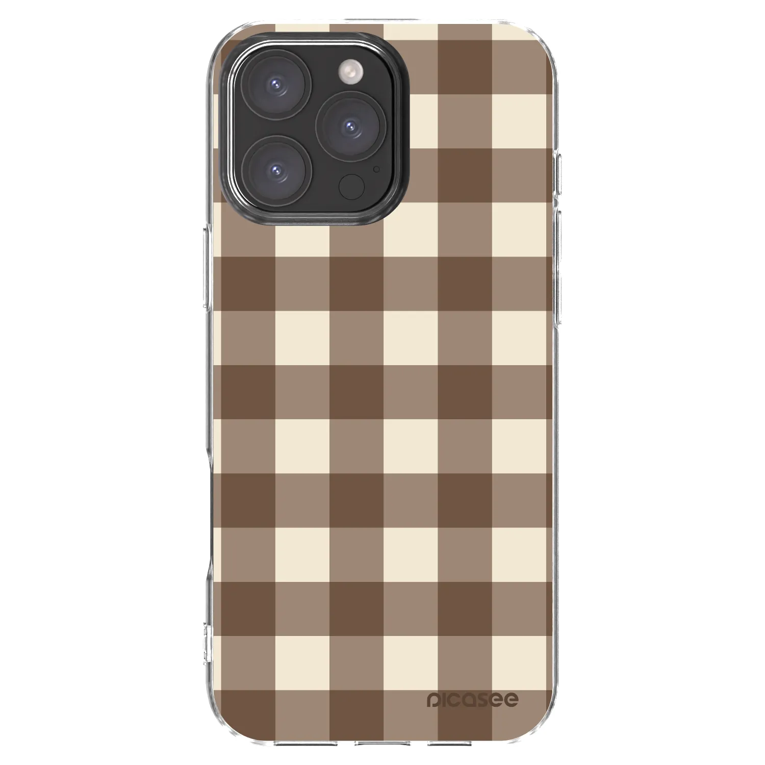 Picasee átlátszó szilikon tok az alábbi mobiltelefonokra Apple iPhone 16 Pro Max - Brown grid