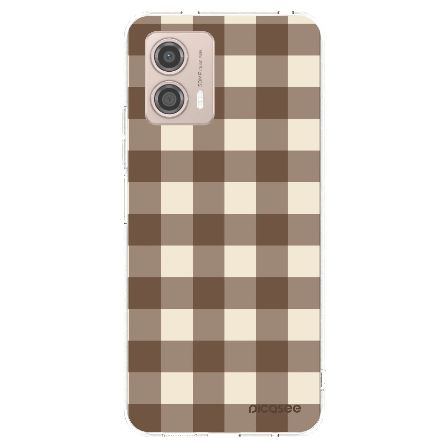 Picasee átlátszó szilikon tok az alábbi mobiltelefonokra Motorola Moto G53 5G - Brown grid