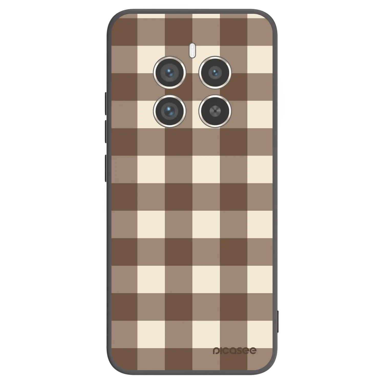 Picasee fekete szilikon tok az alábbi mobiltelefonokra Realme 12 Pro 5G - Brown grid