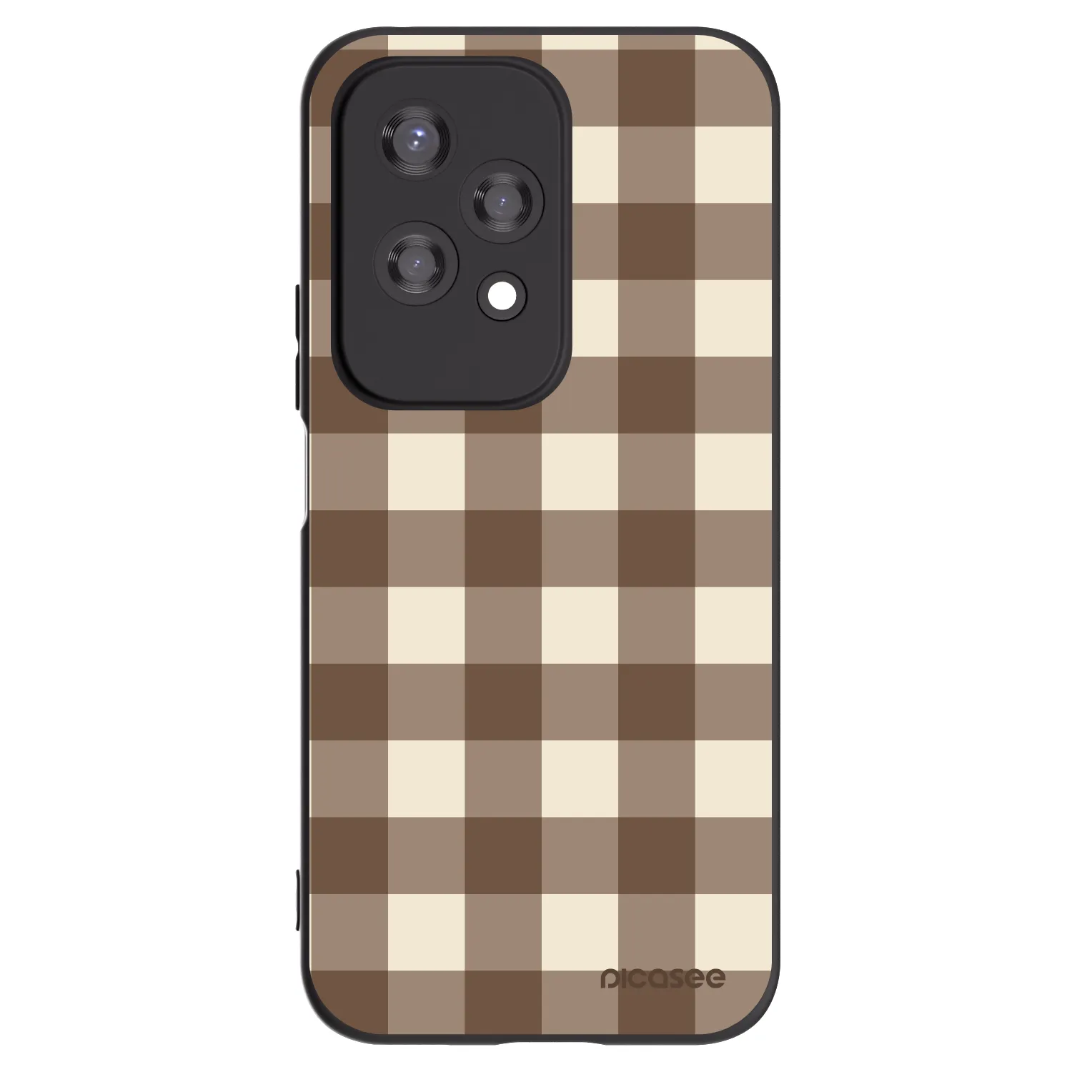 Picasee fekete szilikon tok az alábbi mobiltelefonokra Honor 200 Lite - Brown grid