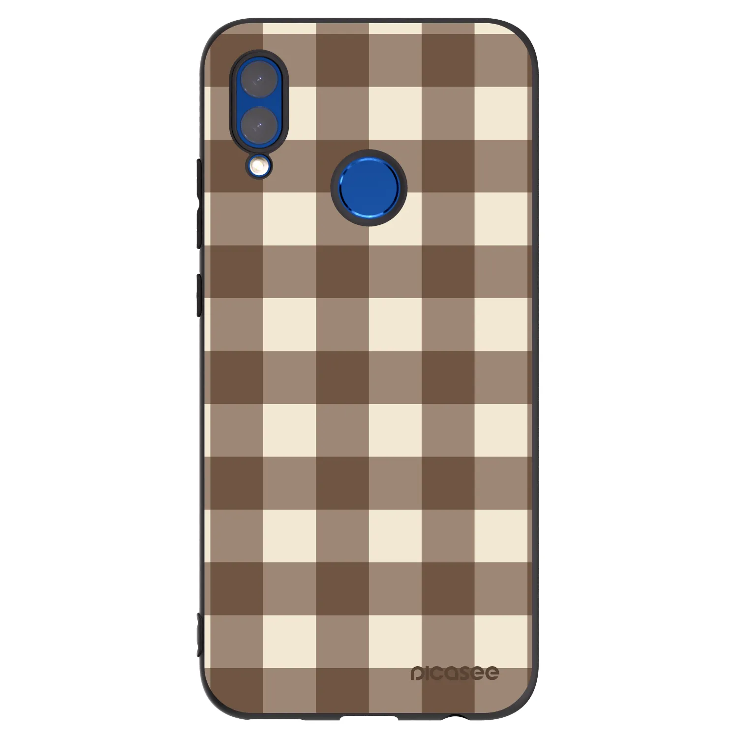 Picasee fekete szilikon tok az alábbi mobiltelefonokra Huawei P Smart 2019 - Brown grid