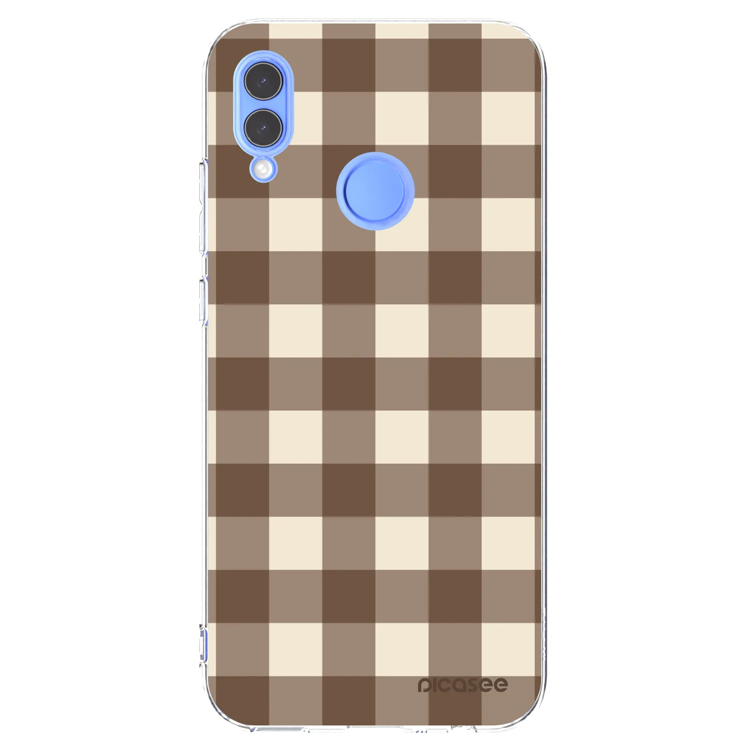 Picasee átlátszó szilikon tok az alábbi mobiltelefonokra Huawei P Smart 2019 - Brown grid