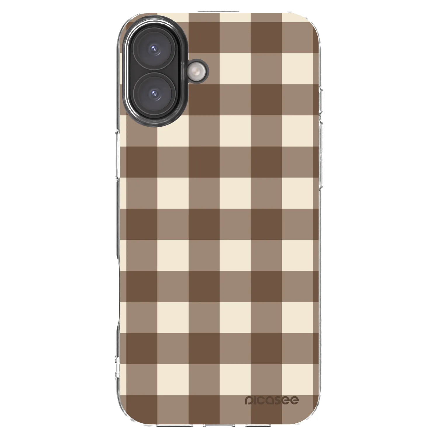 Picasee átlátszó szilikon tok az alábbi mobiltelefonokra Apple iPhone 16 Plus - Brown grid