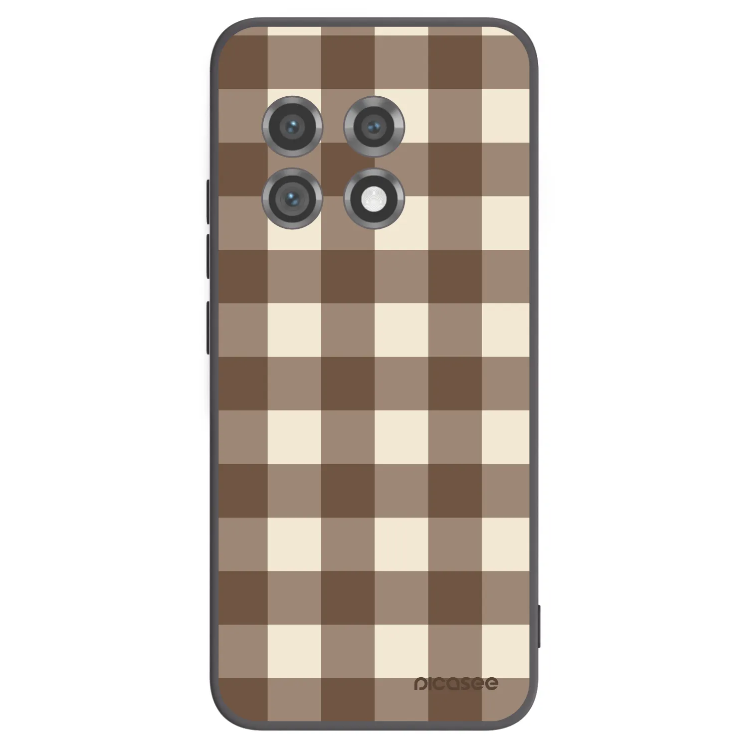 Picasee fekete szilikon tok az alábbi mobiltelefonokra OnePlus 11 5G - Brown grid