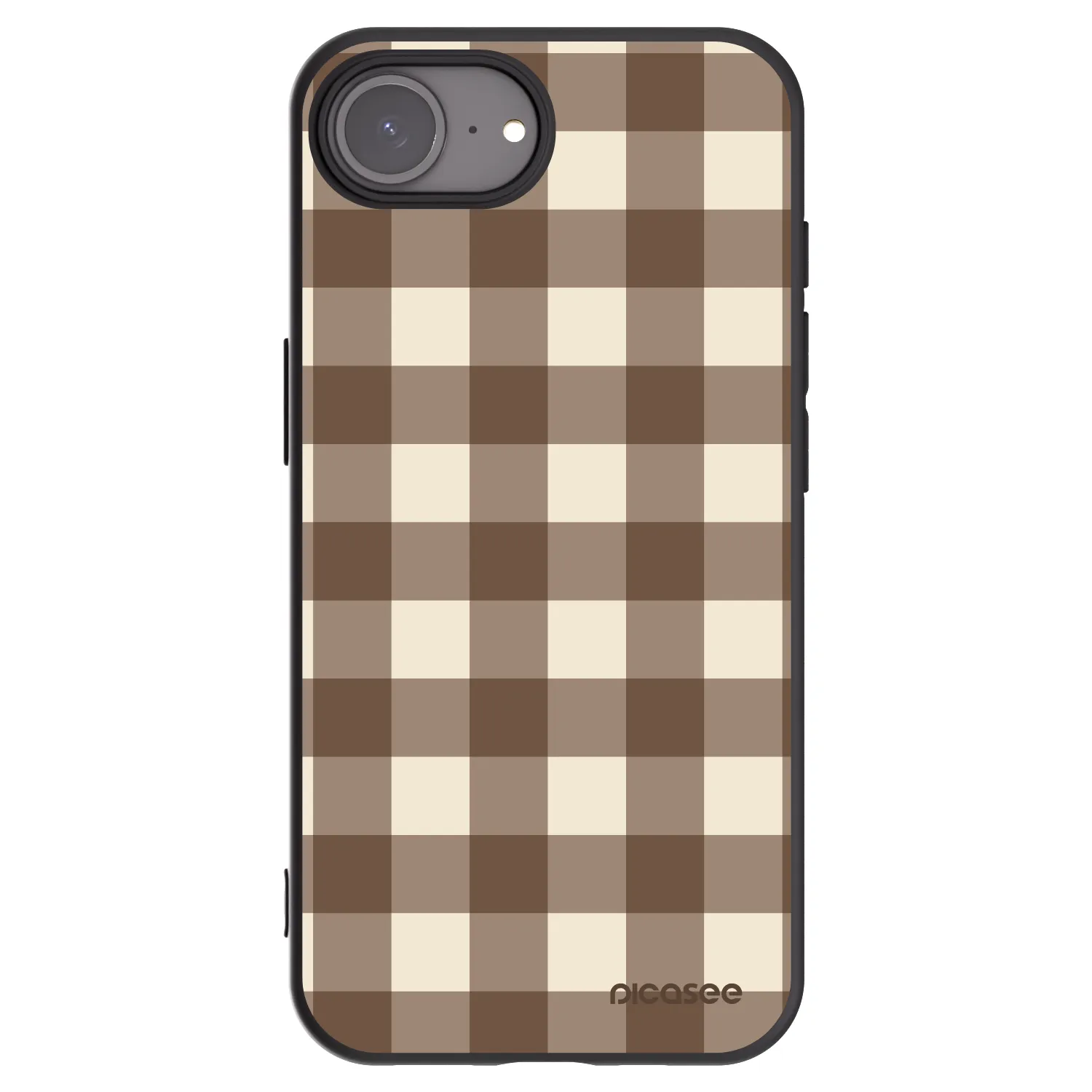 Picasee fekete szilikon tok az alábbi mobiltelefonokra Apple iPhone 16e - Brown grid