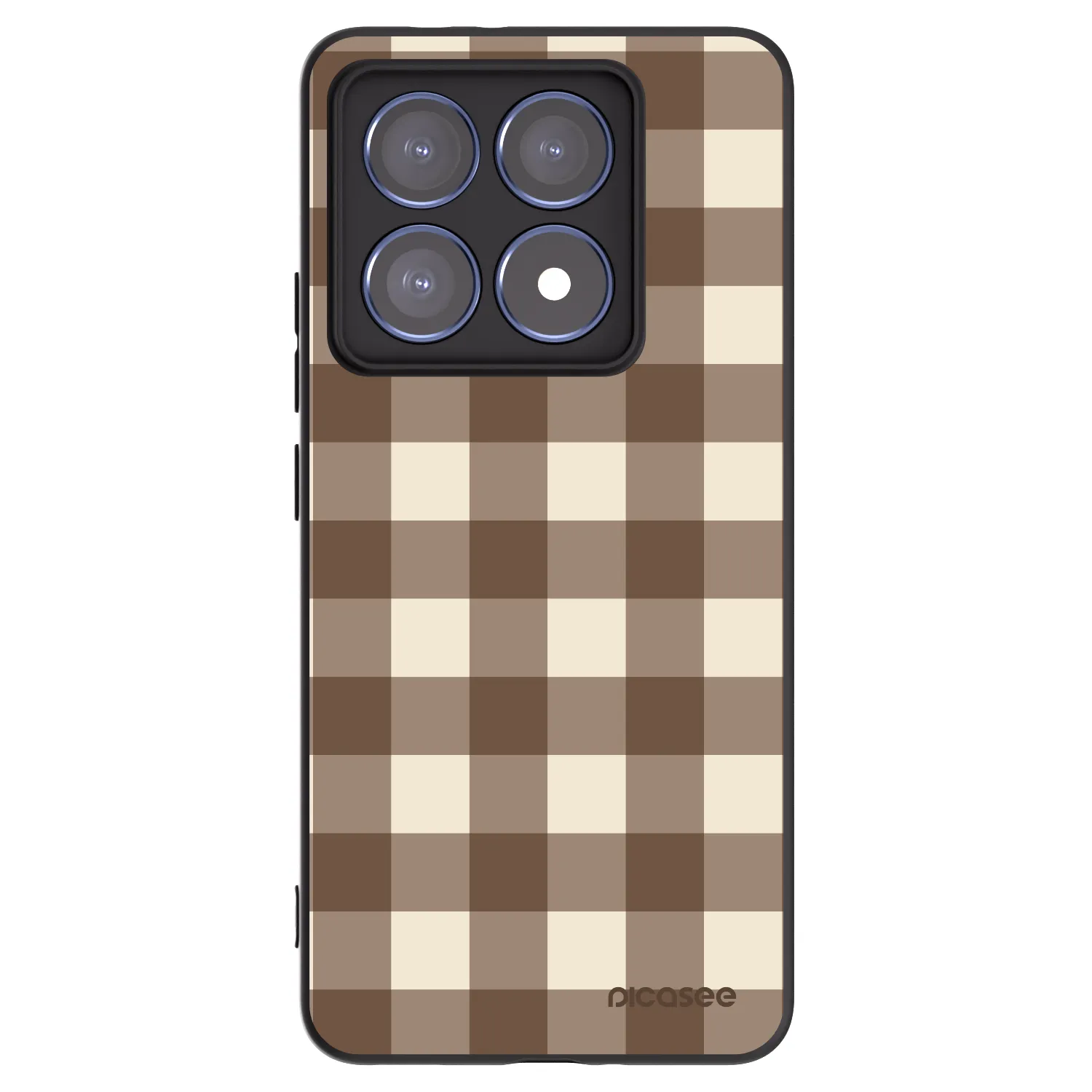 Picasee fekete szilikon tok az alábbi mobiltelefonokra Xiaomi 14T Pro - Brown grid
