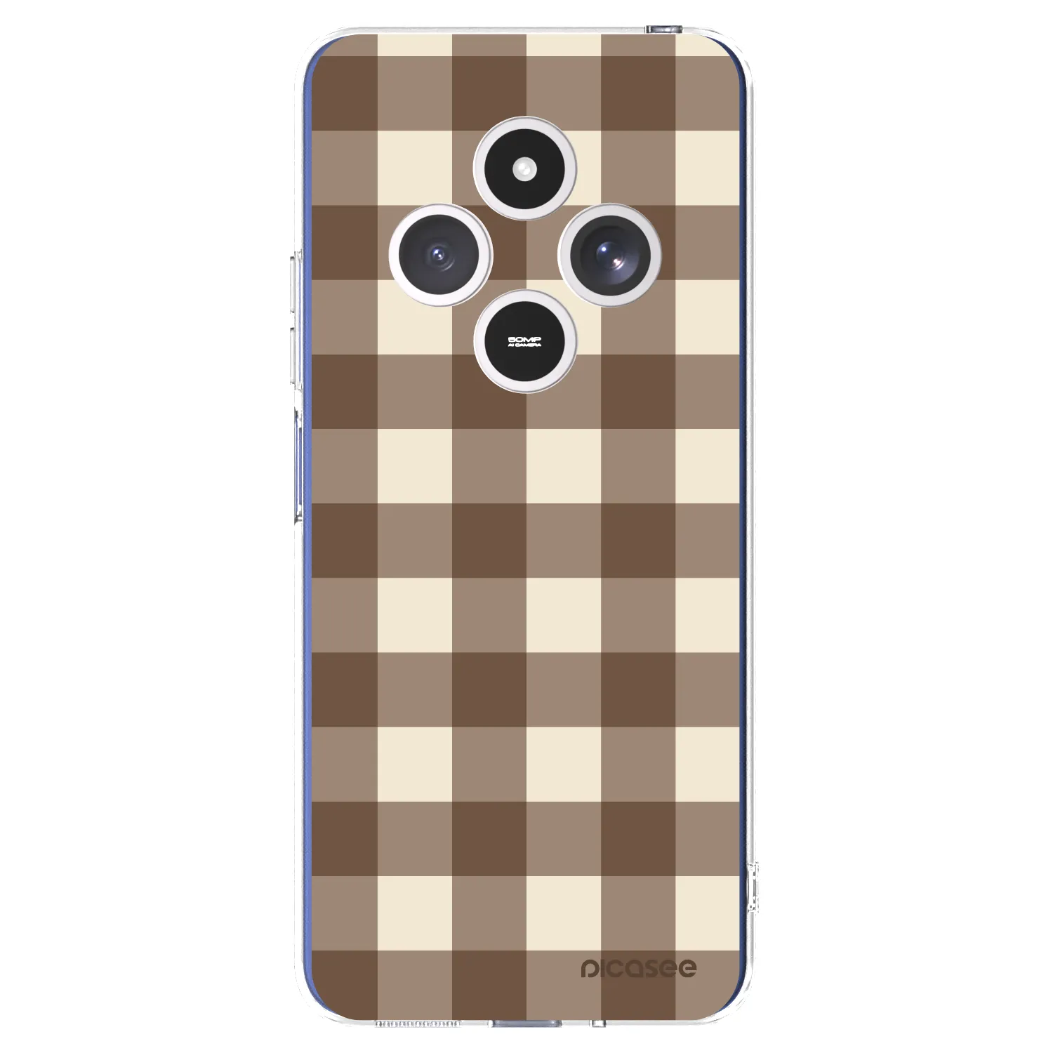 Picasee átlátszó szilikon tok az alábbi mobiltelefonokra Xiaomi Redmi 14C - Brown grid