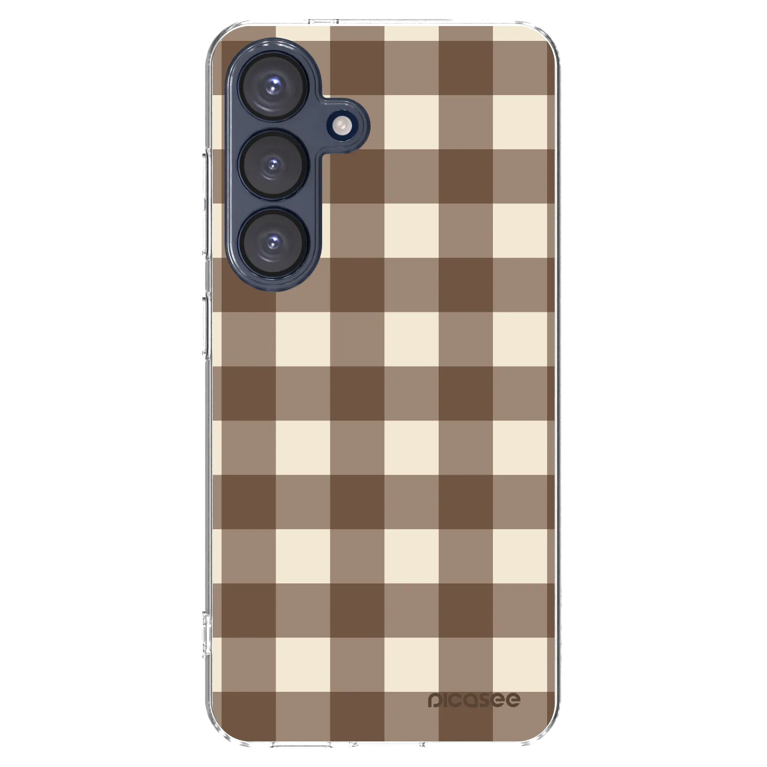Picasee átlátszó szilikon tok az alábbi mobiltelefonokra Samsung Galaxy S25 5G - Brown grid