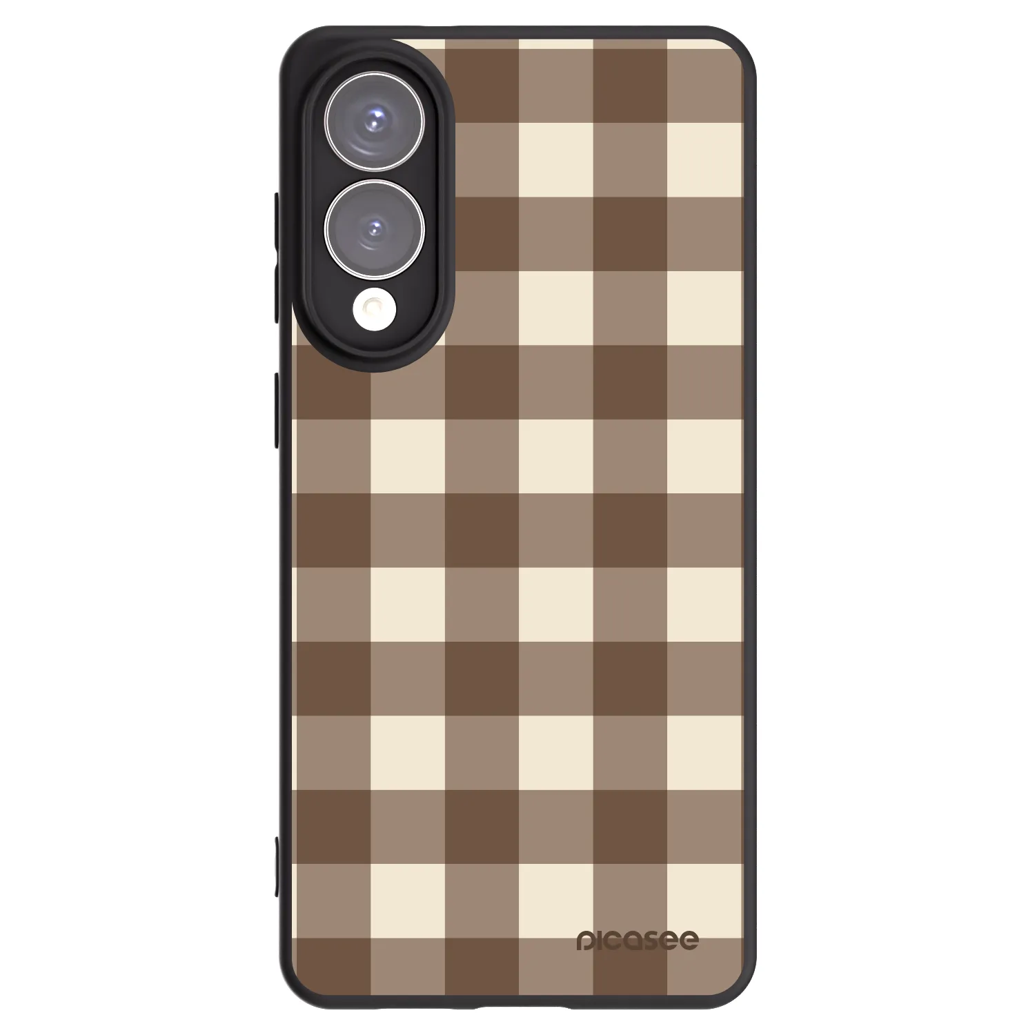 Picasee fekete szilikon tok az alábbi mobiltelefonokra Samsung Galaxy S25 Edge 5G - Brown grid