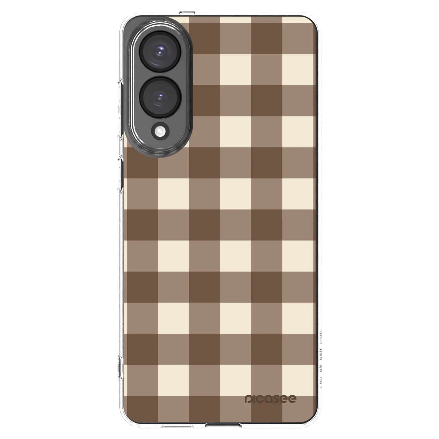Picasee átlátszó szilikon tok az alábbi mobiltelefonokra Samsung Galaxy S25 Edge 5G - Brown grid
