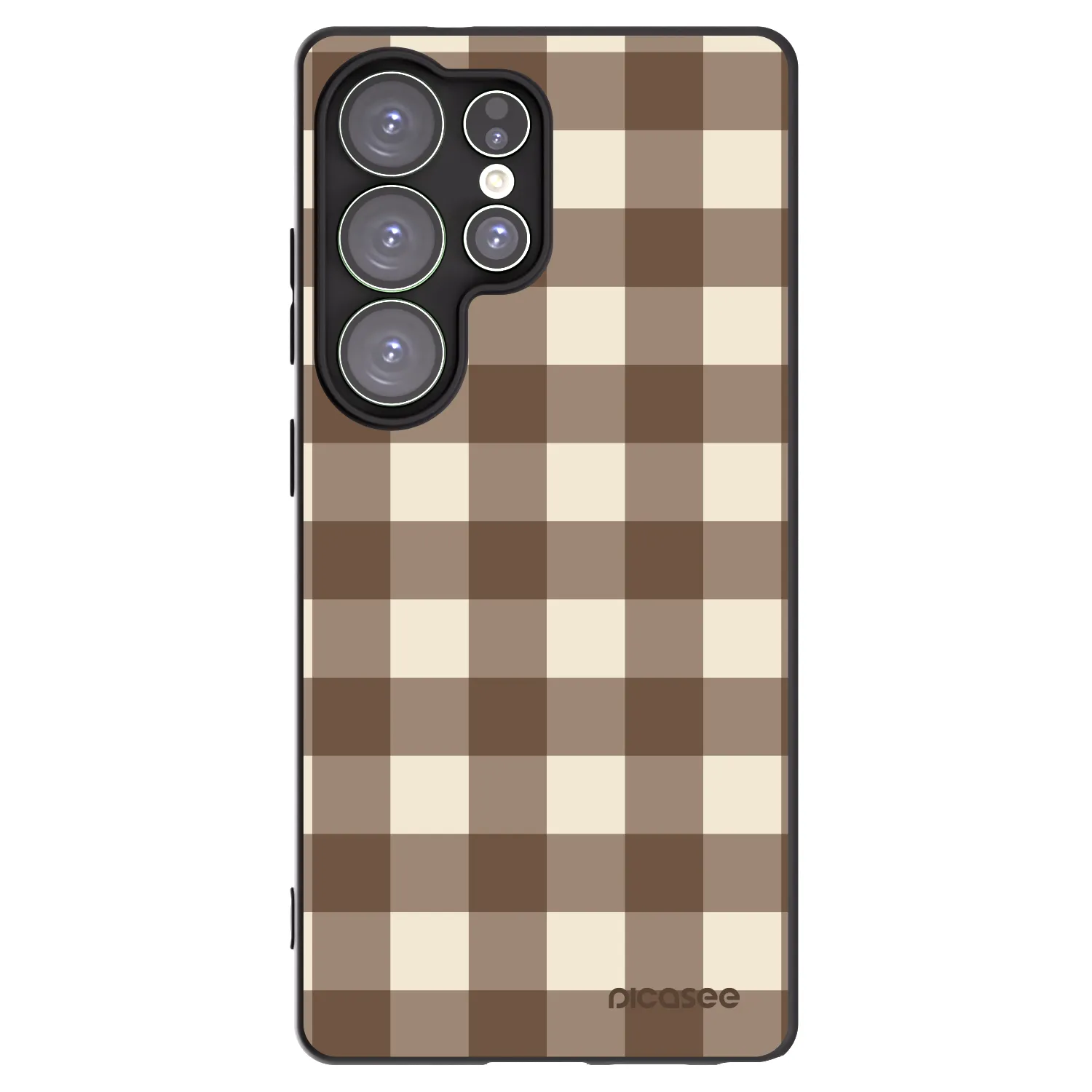 Picasee fekete szilikon tok az alábbi mobiltelefonokra Samsung Galaxy S25 Ultra 5G - Brown grid