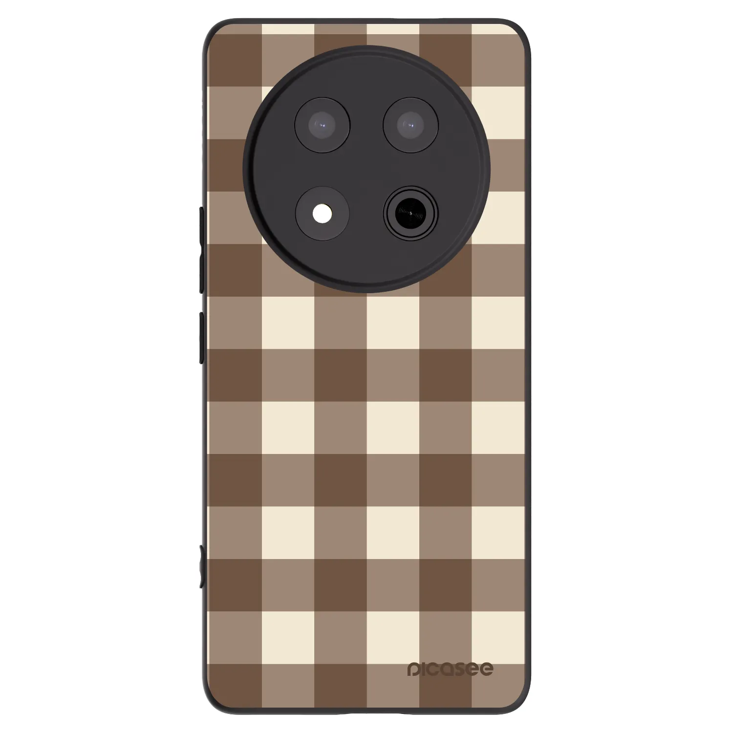 Picasee fekete szilikon tok az alábbi mobiltelefonokra Honor Magic7 Lite 5G - Brown grid