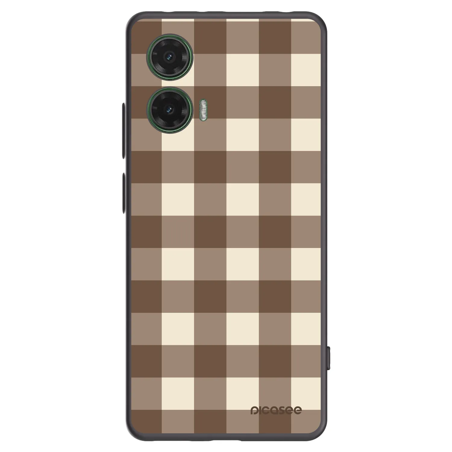 Picasee fekete szilikon tok az alábbi mobiltelefonokra Motorola Moto G35 5G - Brown grid