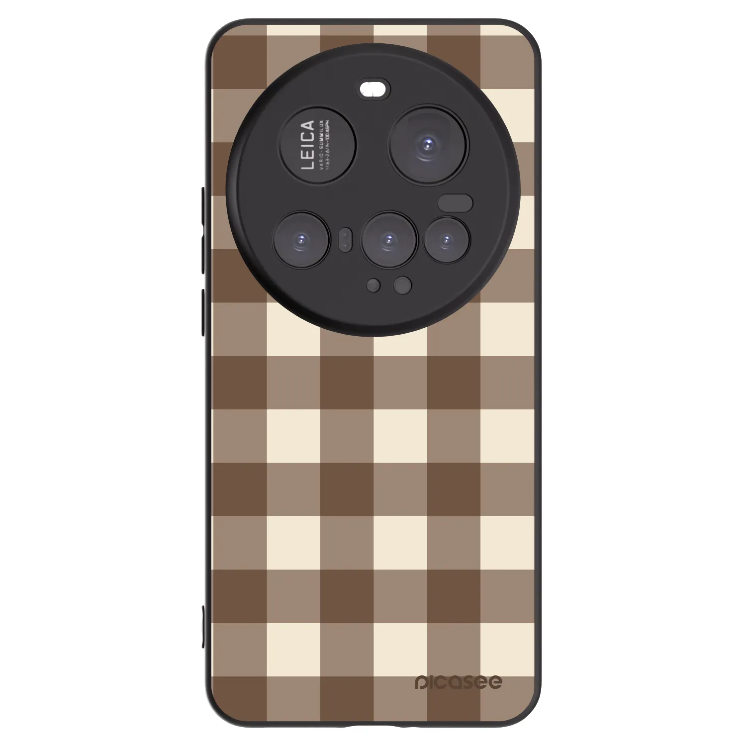 Picasee fekete szilikon tok az alábbi mobiltelefonokra Xiaomi 15 Ultra - Brown grid