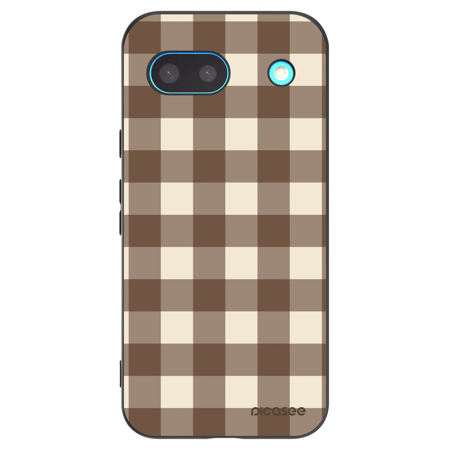 Picasee fekete szilikon tok az alábbi mobiltelefonokra Google Pixel 8a - Brown grid