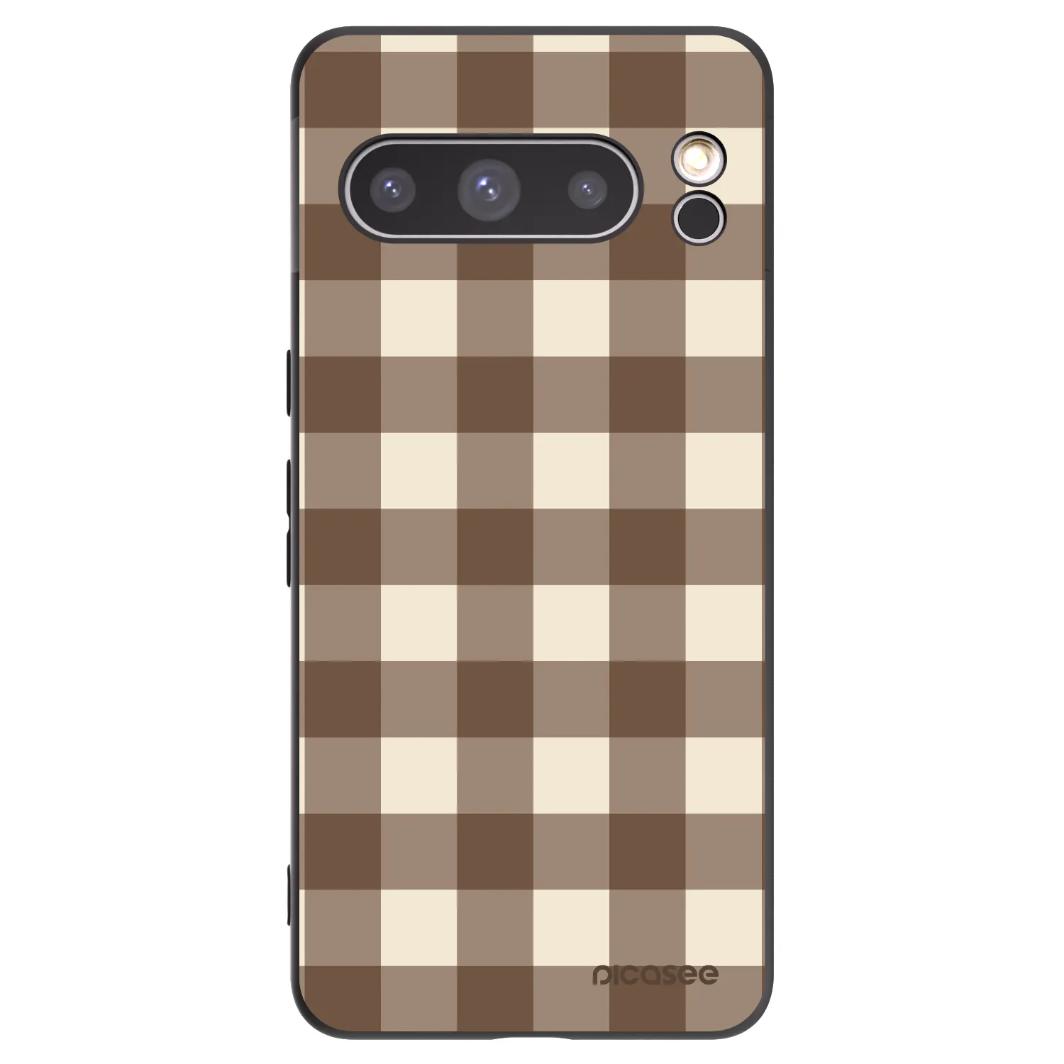 Picasee fekete szilikon tok az alábbi mobiltelefonokra Google Pixel 8 Pro - Brown grid