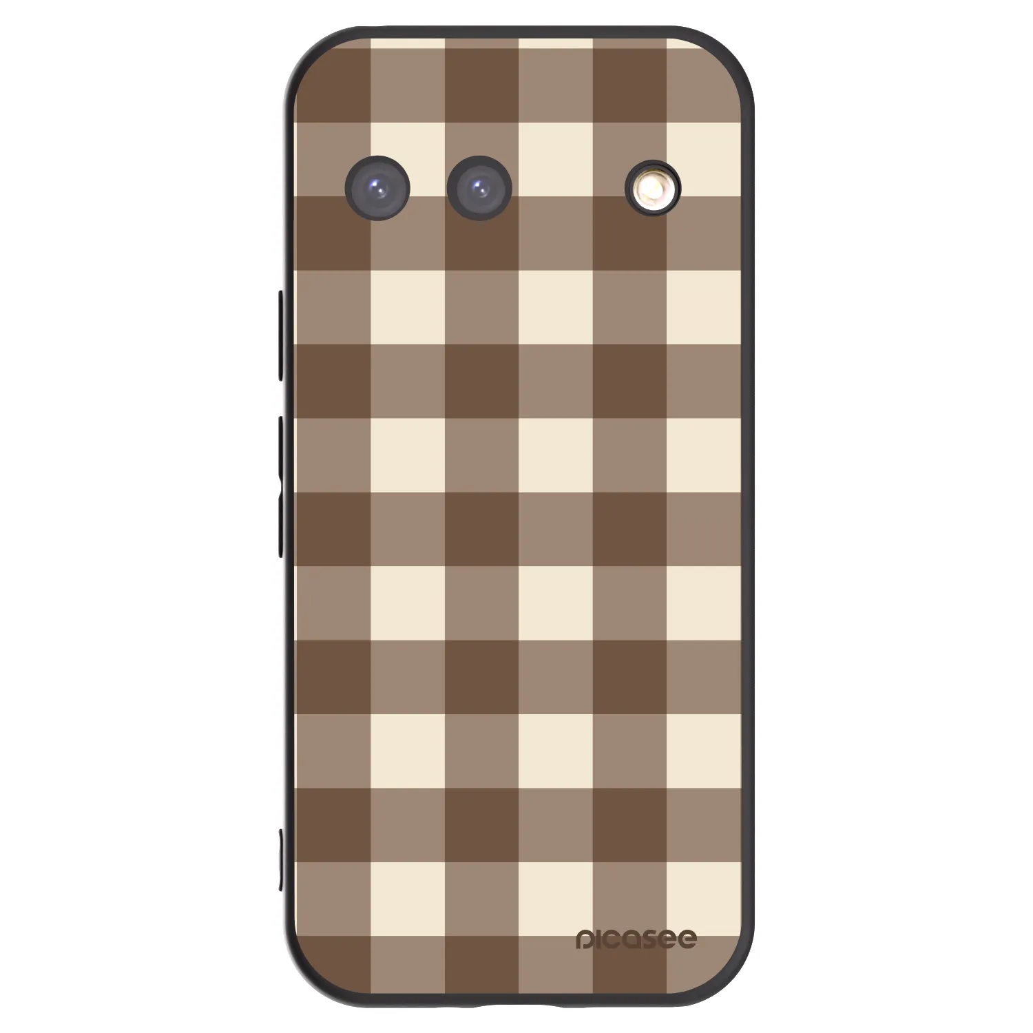 Picasee fekete szilikon tok az alábbi mobiltelefonokra Google Pixel 9 - Brown grid