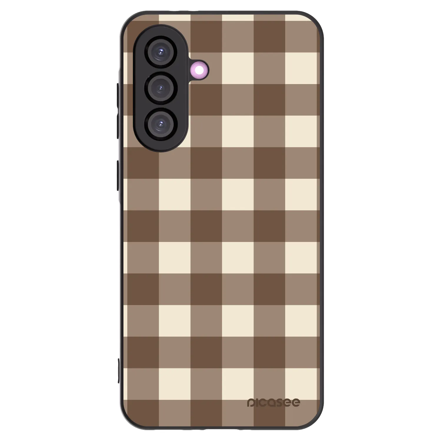 Picasee fekete szilikon tok az alábbi mobiltelefonokra Samsung Galaxy A56 5G A566B - Brown grid