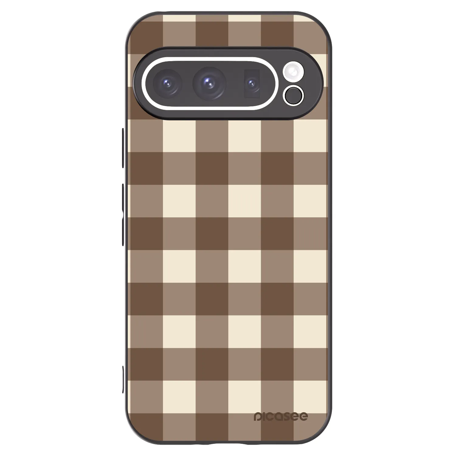 Picasee fekete szilikon tok az alábbi mobiltelefonokra Google Pixel 9 Pro - Brown grid