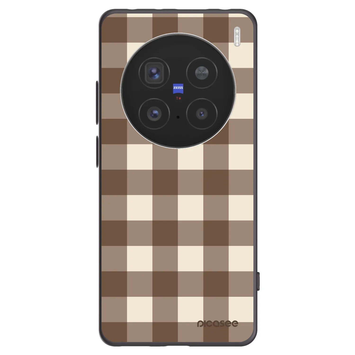 Picasee fekete szilikon tok az alábbi mobiltelefonokra Vivo X200 Pro - Brown grid