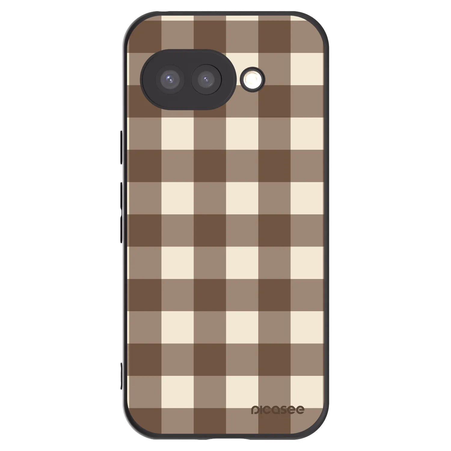 Picasee fekete szilikon tok az alábbi mobiltelefonokra Google Pixel 9a - Brown grid