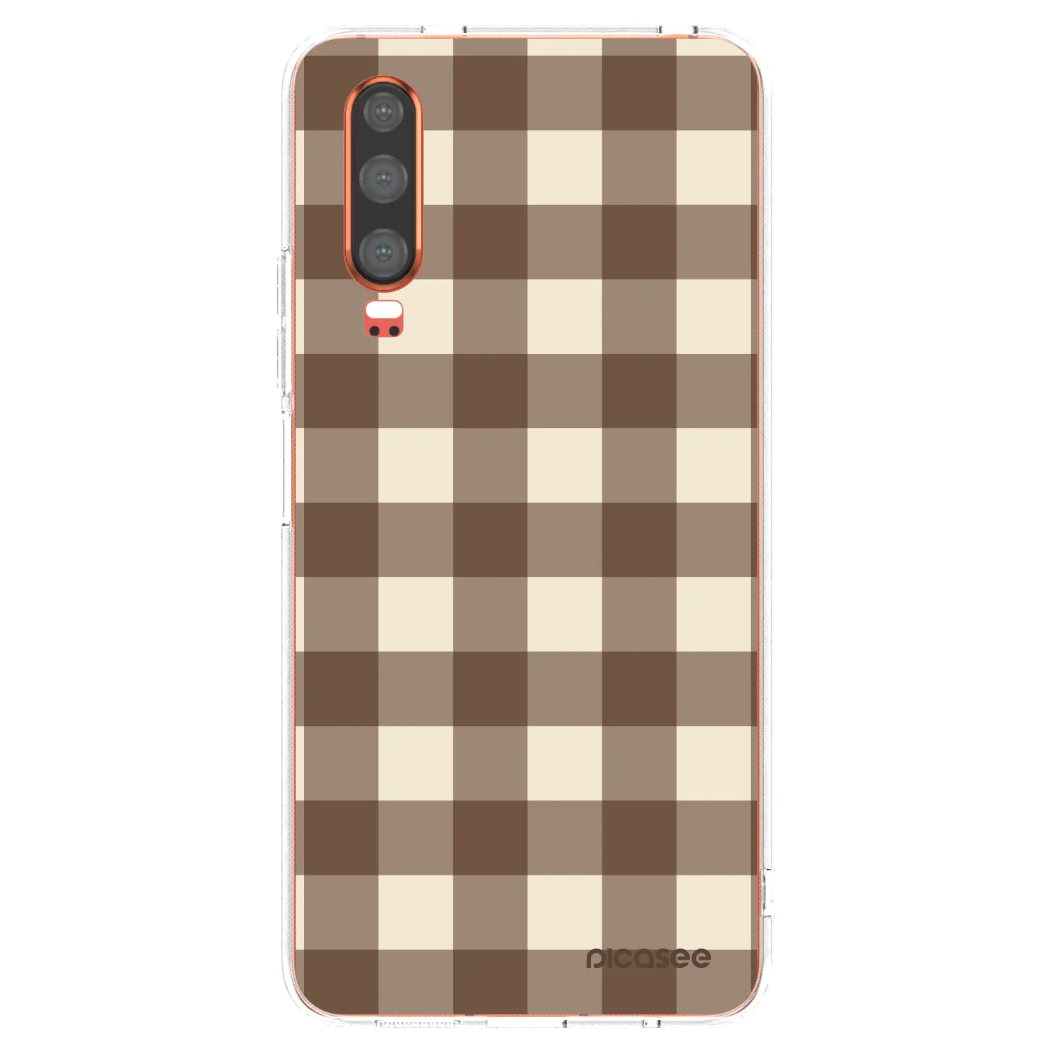Picasee átlátszó szilikon tok az alábbi mobiltelefonokra Huawei P30 - Brown grid