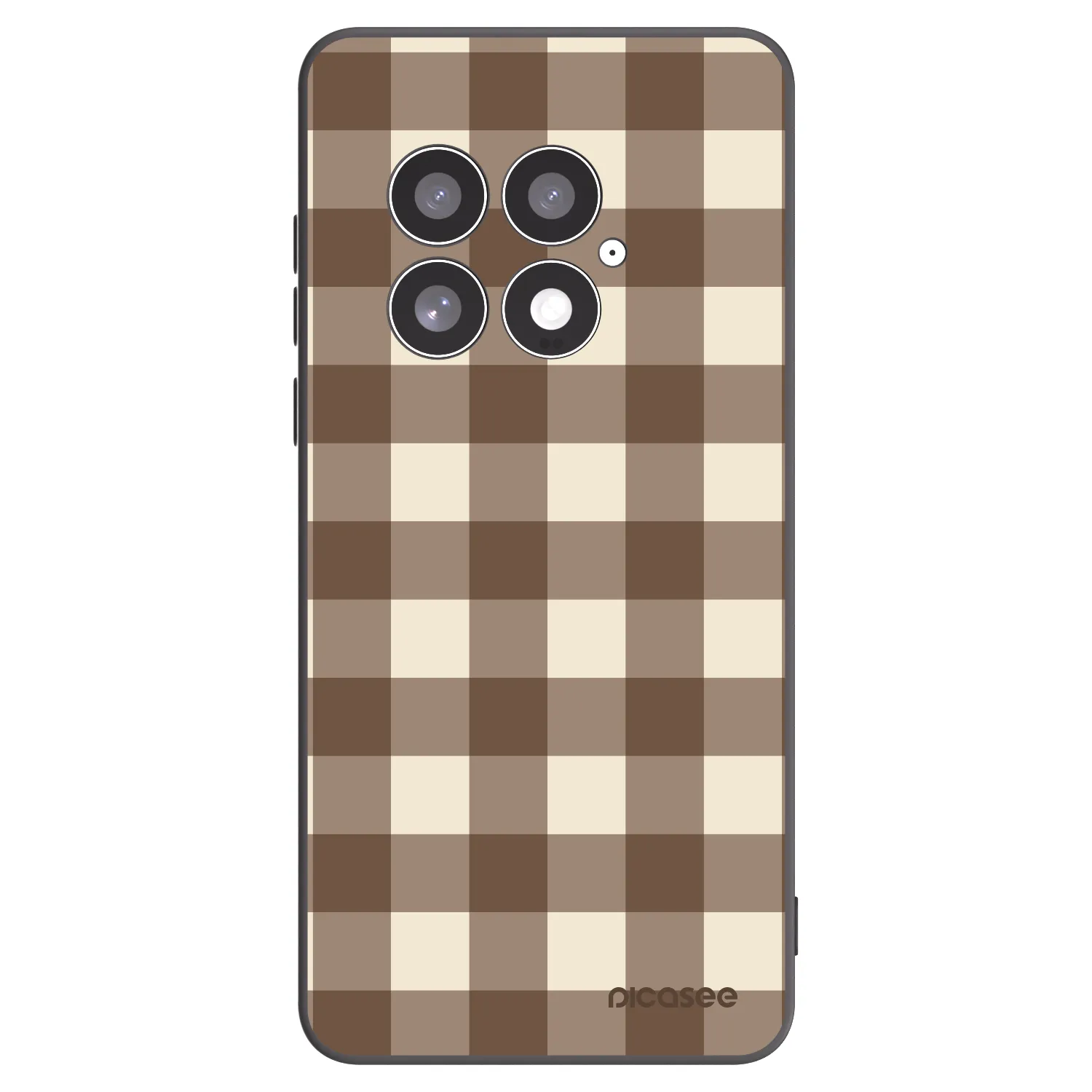Picasee fekete szilikon tok az alábbi mobiltelefonokra OnePlus 13 5G - Brown grid