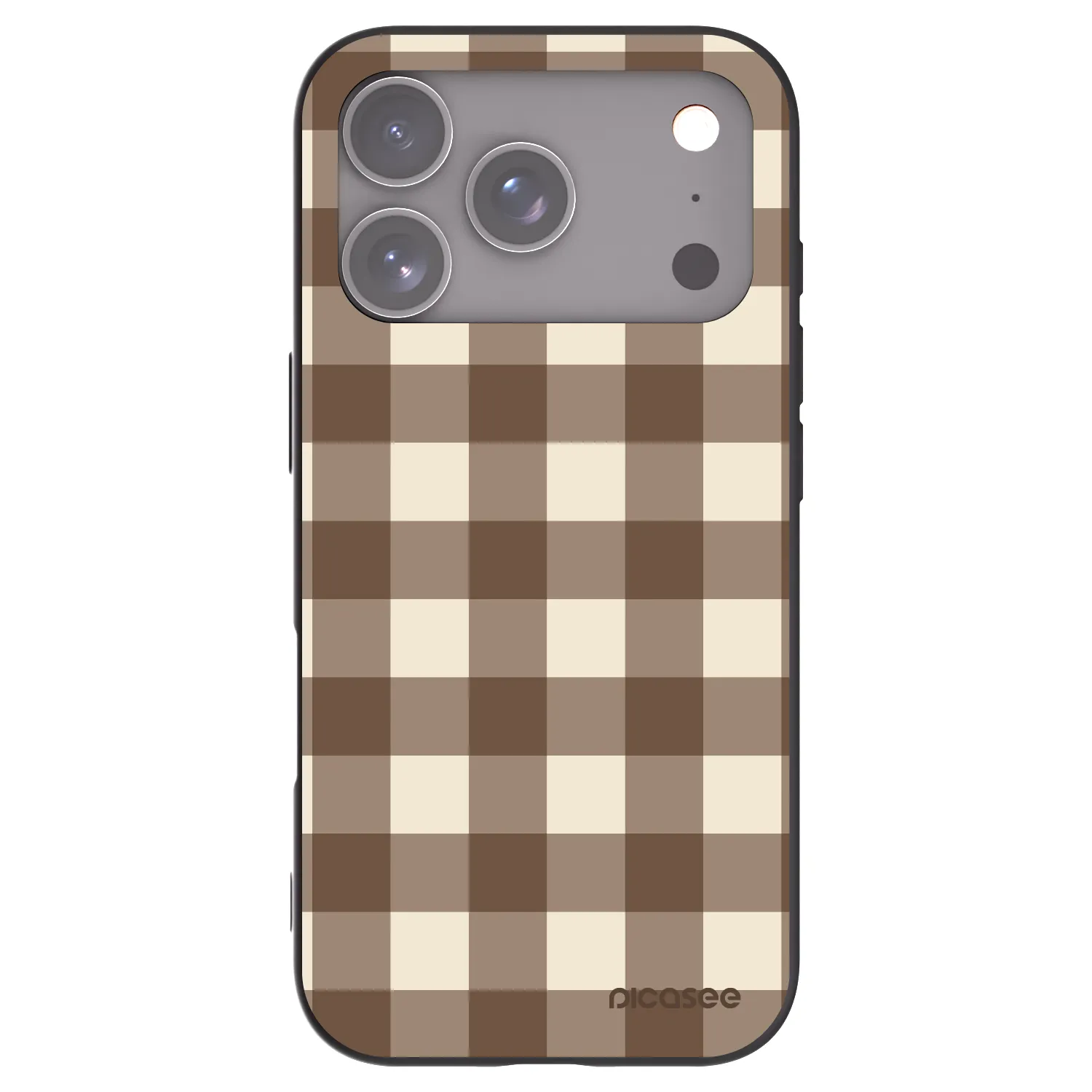 Picasee fekete szilikon tok az alábbi mobiltelefonokra Apple iPhone 17 Pro - Brown grid