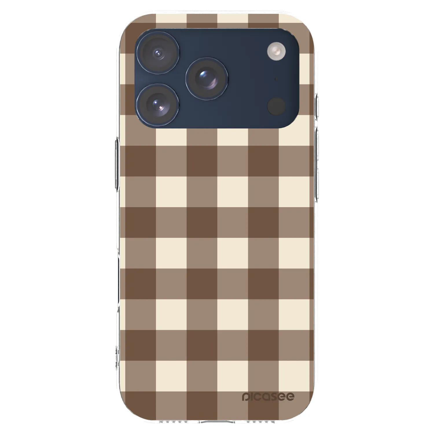 Picasee átlátszó szilikon tok az alábbi mobiltelefonokra Apple iPhone 17 Pro - Brown grid