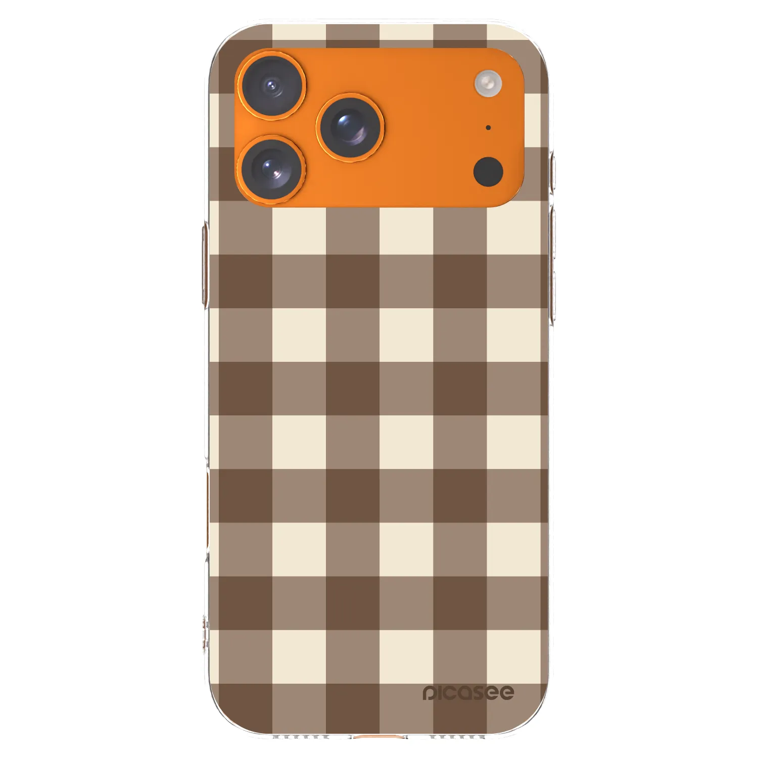 Picasee átlátszó szilikon tok az alábbi mobiltelefonokra Apple iPhone 17 Pro Max - Brown grid