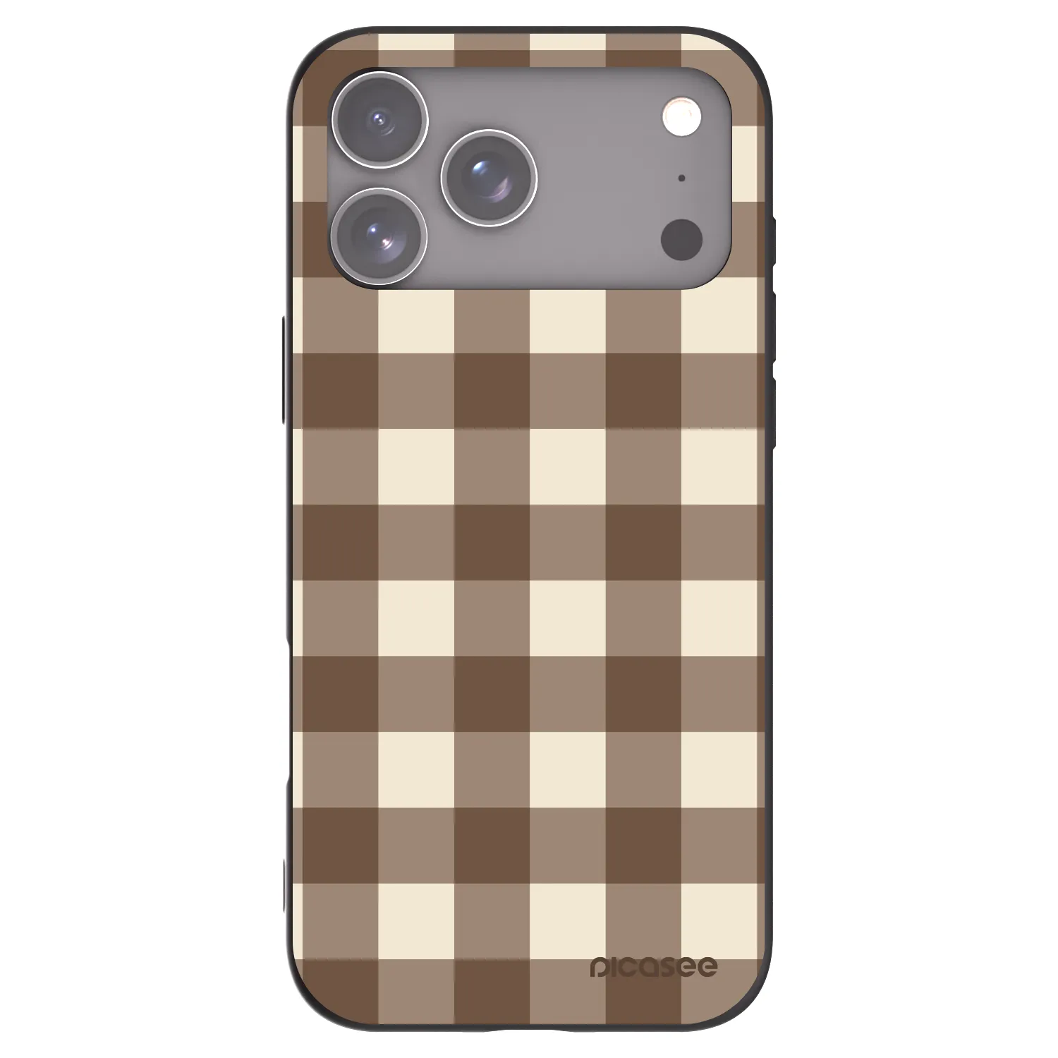Picasee fekete szilikon tok az alábbi mobiltelefonokra Apple iPhone 17 Pro Max - Brown grid