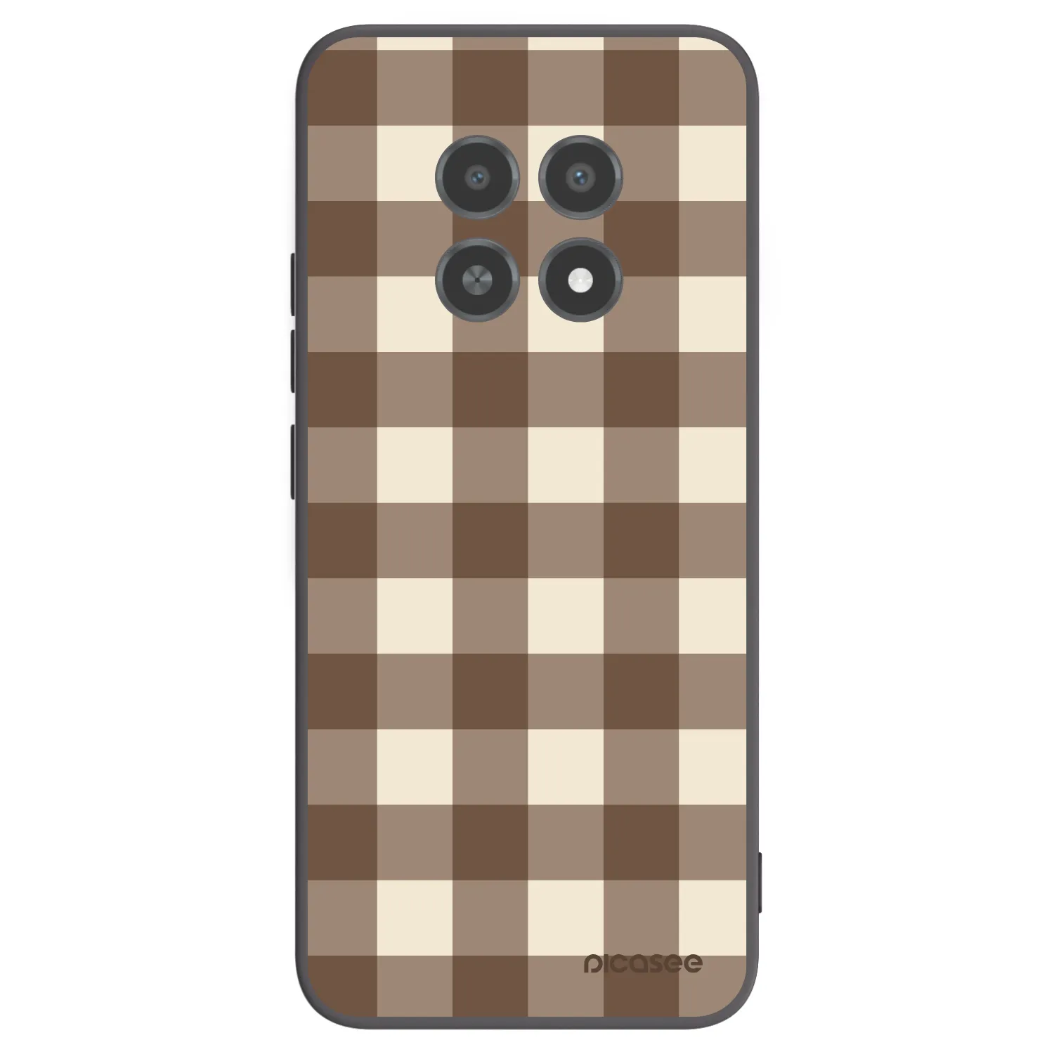 Picasee fekete szilikon tok az alábbi mobiltelefonokra Realme 12X - Brown grid