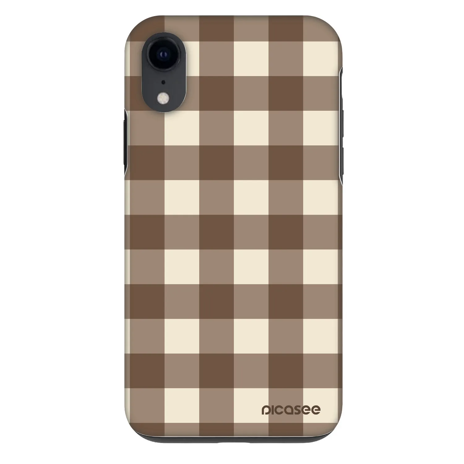 Picasee Fashion Case Apple iPhone XR - Brown grid