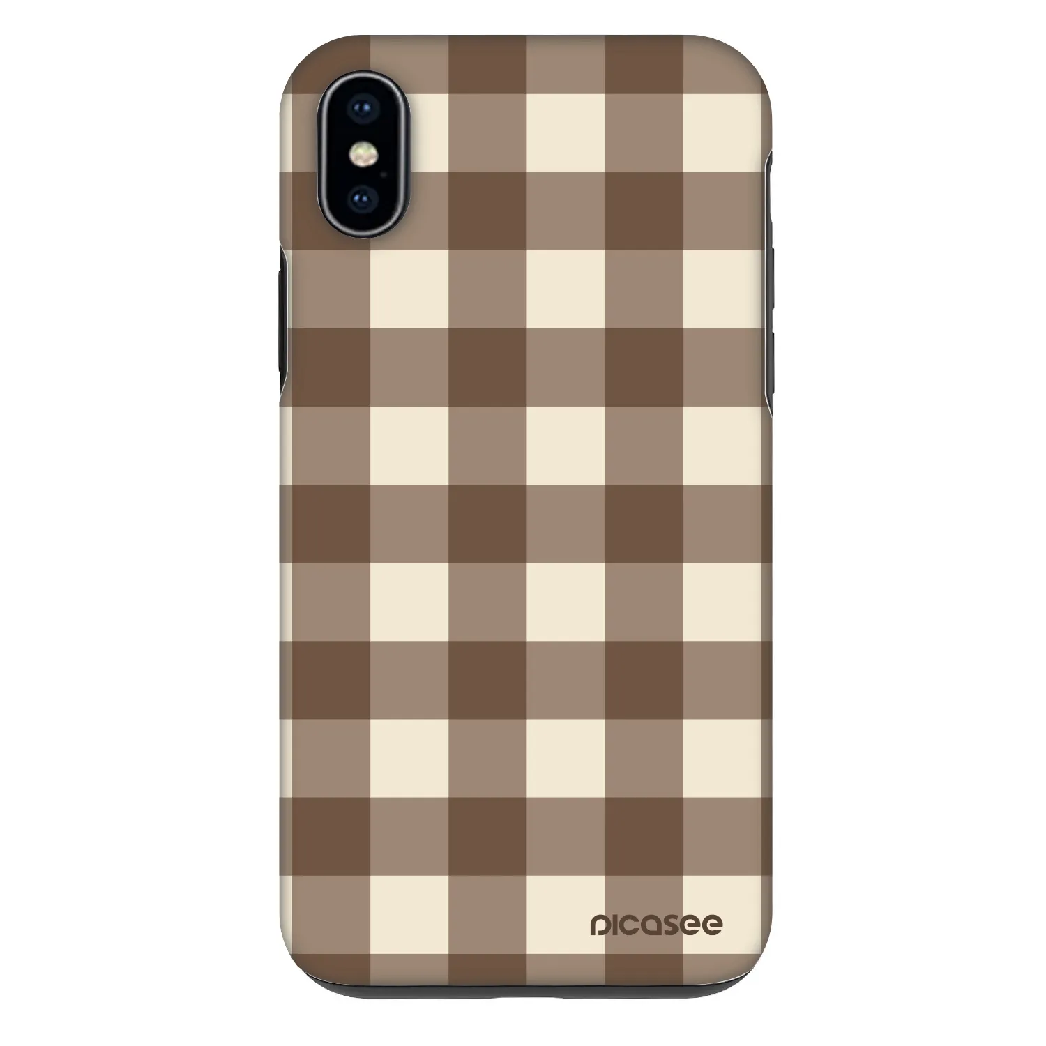 Picasee Fashion Case Apple iPhone XS Max - Brown grid