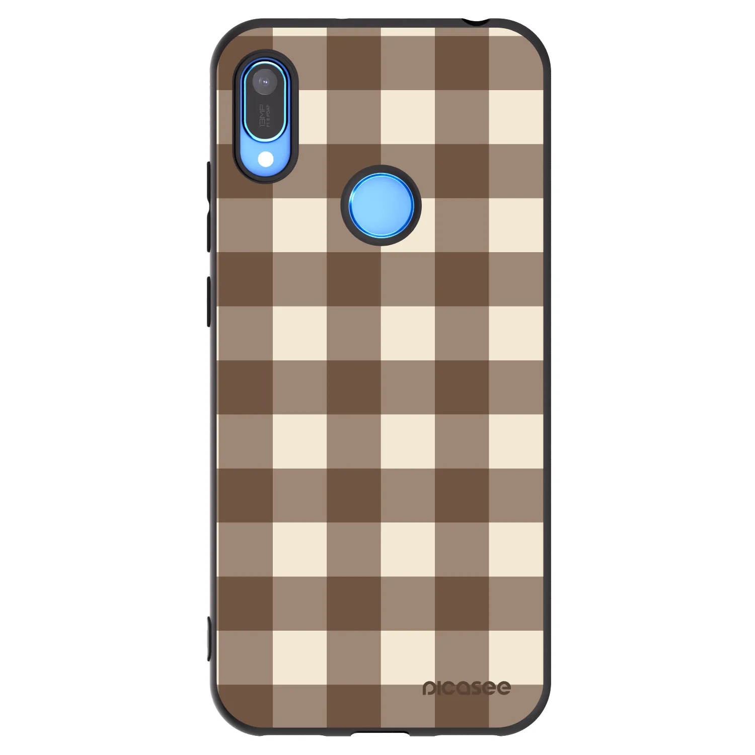 Picasee fekete szilikon tok az alábbi mobiltelefonokra Huawei Y6 2019 - Brown grid