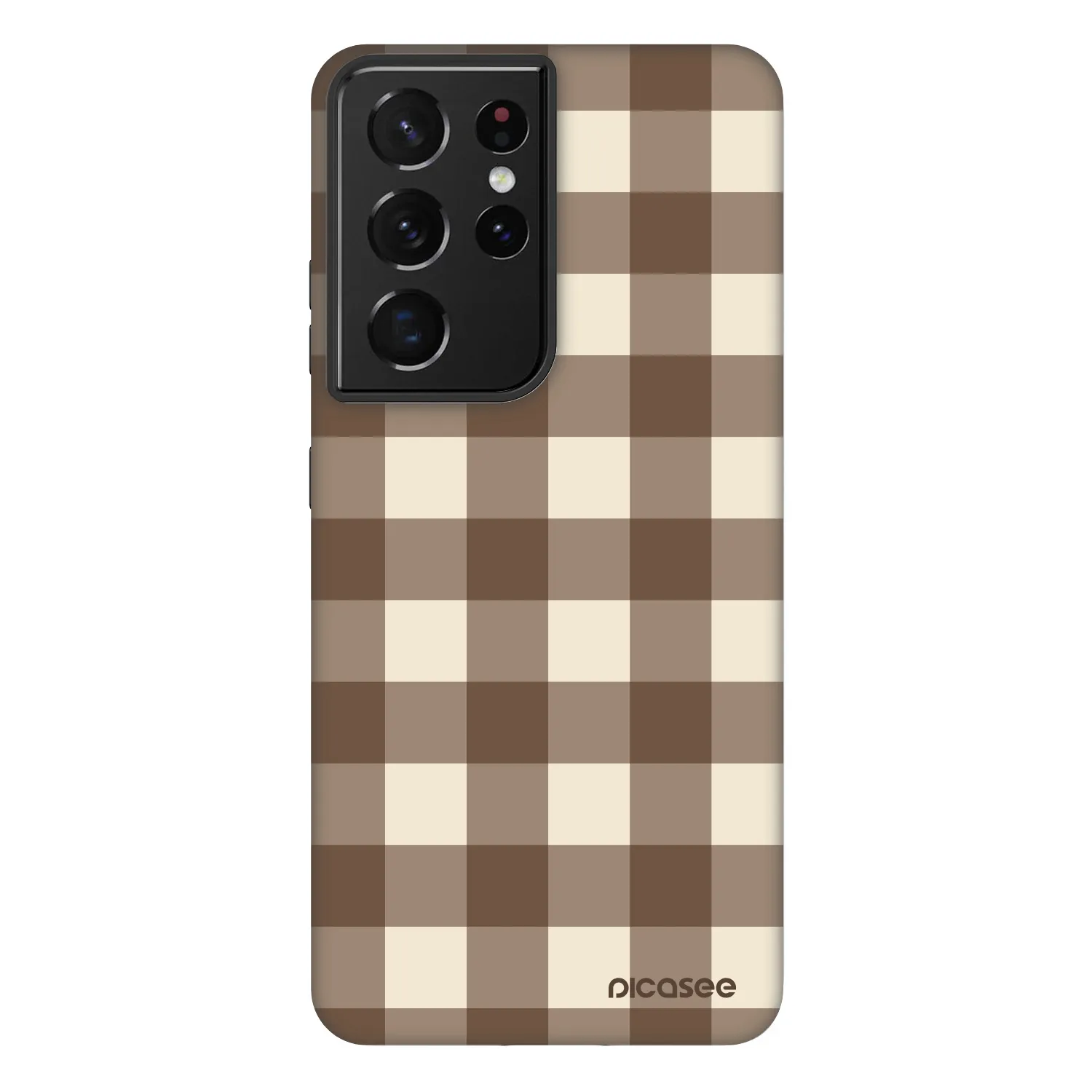 Picasee Fashion Case Samsung Galaxy S21 Ultra 5G G998B - Brown grid