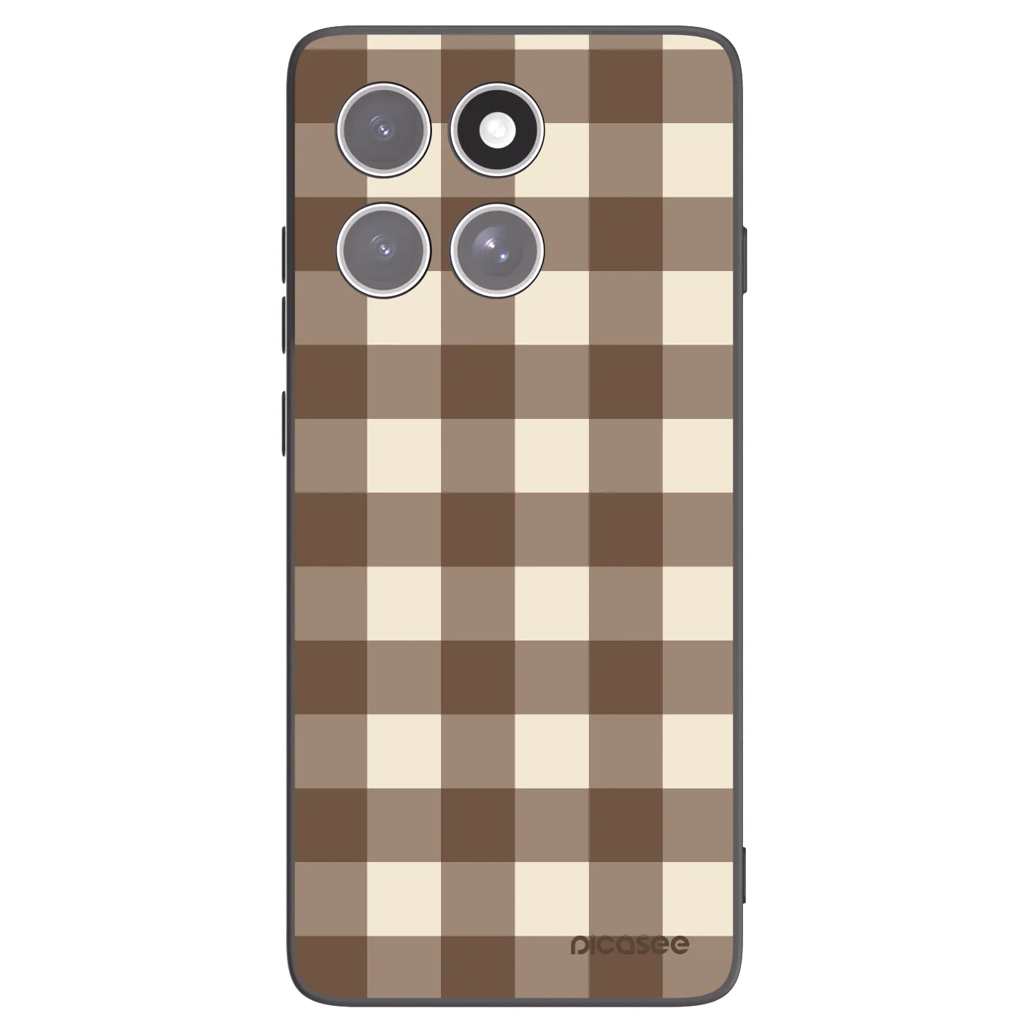 Picasee fekete szilikon tok az alábbi mobiltelefonokra Motorola Edge 60 Pro - Brown grid