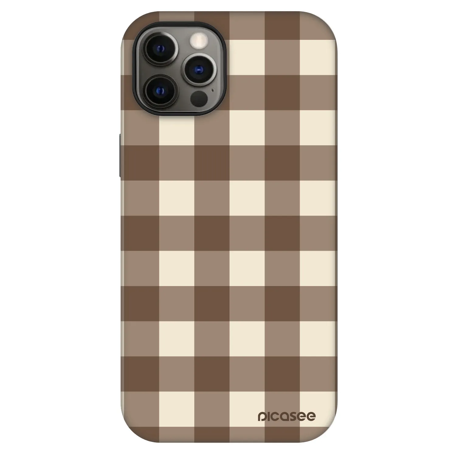 Picasee Fashion Case MagSafe Apple iPhone 12 - Brown grid