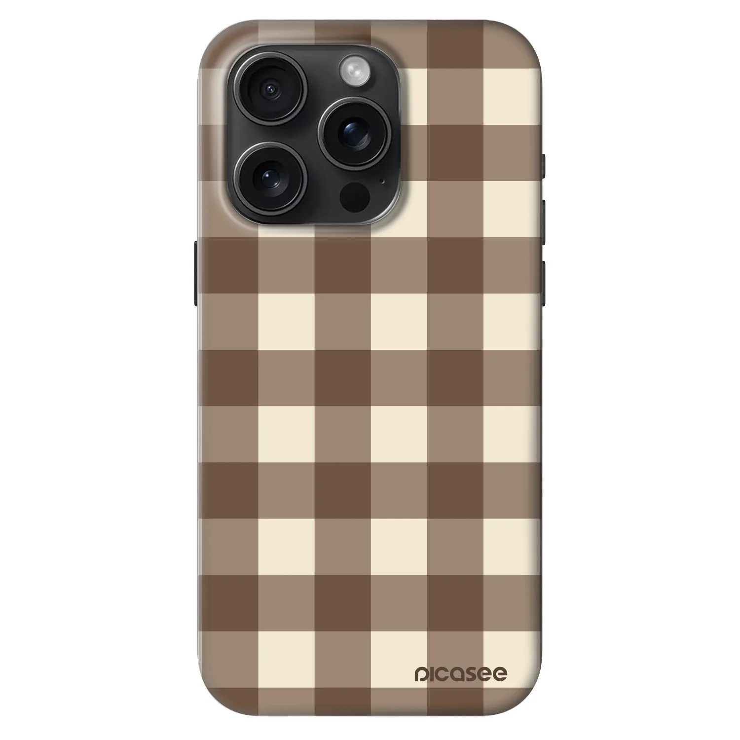 Picasee Fashion Case MagSafe Apple iPhone 15 Pro - Brown grid