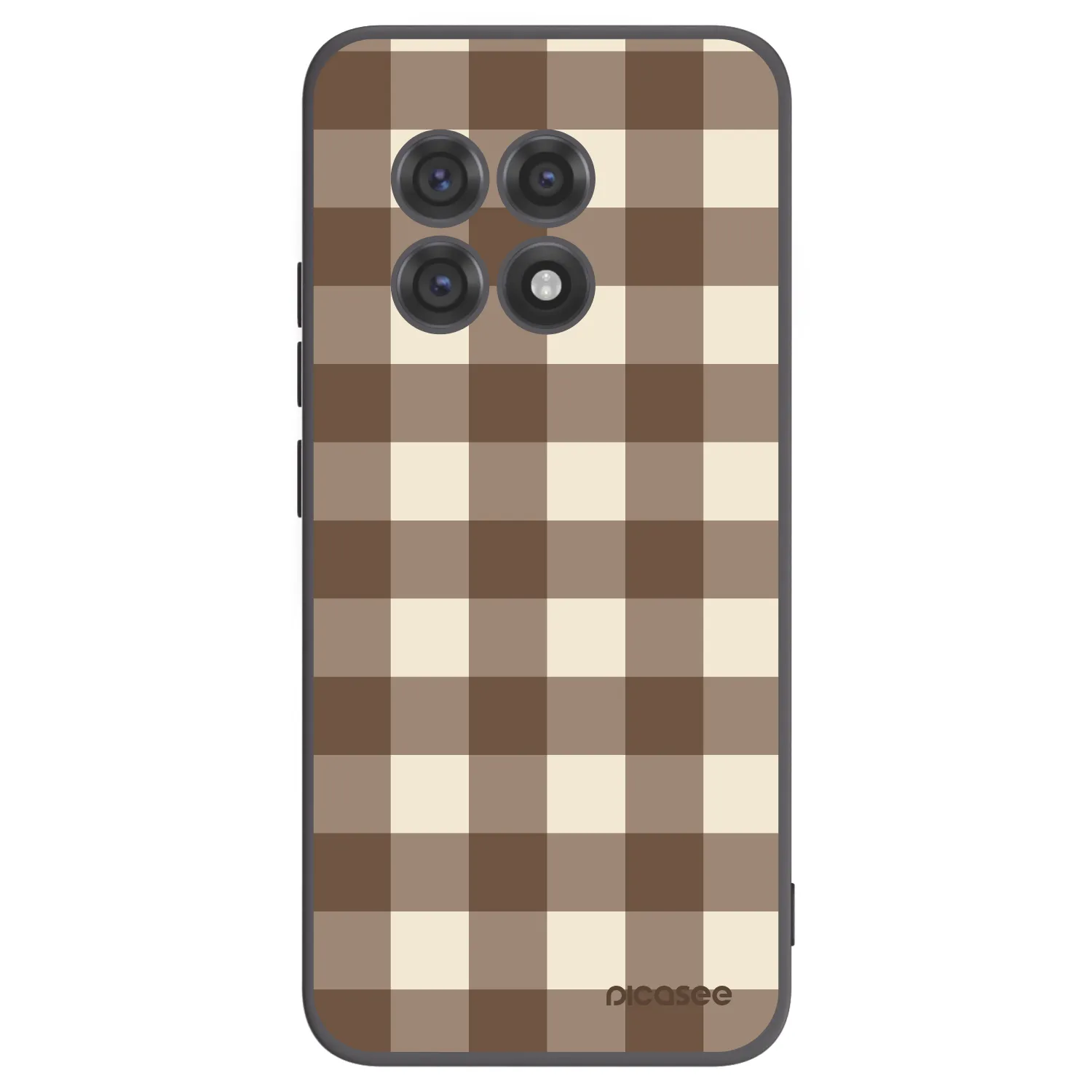 Picasee fekete szilikon tok az alábbi mobiltelefonokra OnePlus 13R 5G - Brown grid