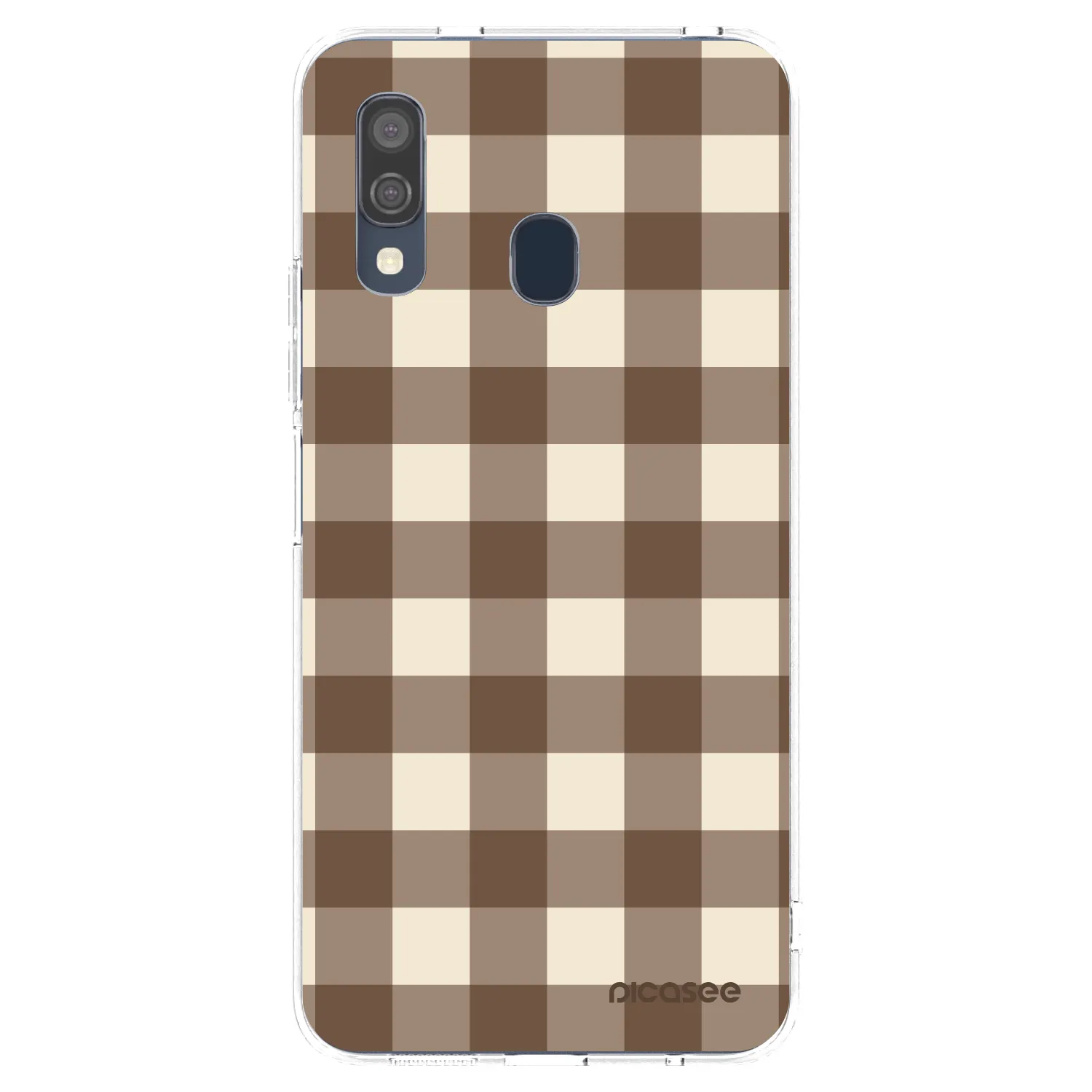 Picasee átlátszó szilikon tok az alábbi mobiltelefonokra Samsung Galaxy A40 A405F - Brown grid