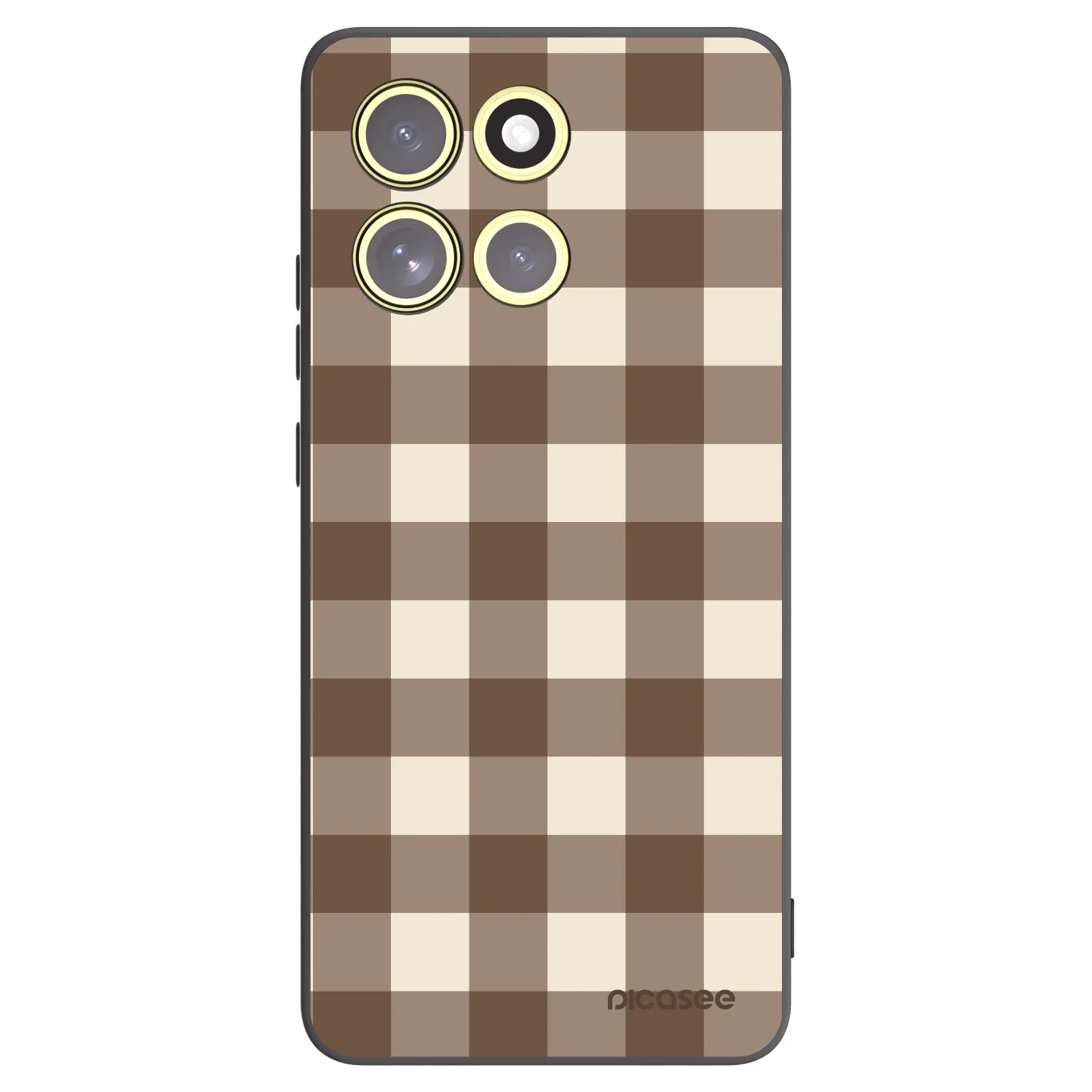 Picasee fekete szilikon tok az alábbi mobiltelefonokra Motorola Moto G86 5G - Brown grid