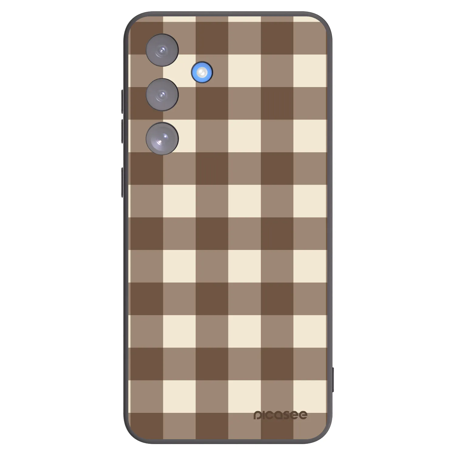 Picasee fekete szilikon tok az alábbi mobiltelefonokra Samsung Galaxy S25 FE 5G - Brown grid