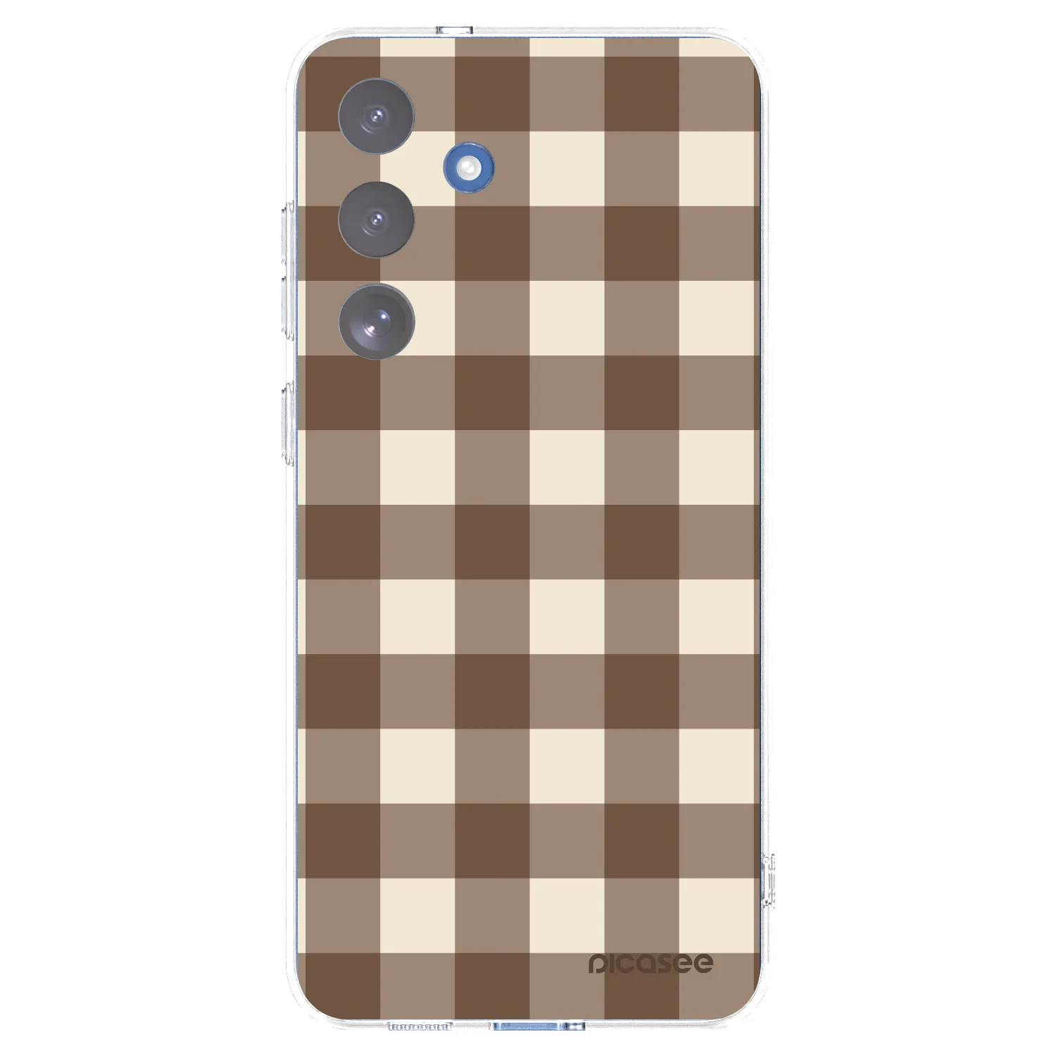 Picasee átlátszó szilikon tok az alábbi mobiltelefonokra Samsung Galaxy S25 FE 5G - Brown grid