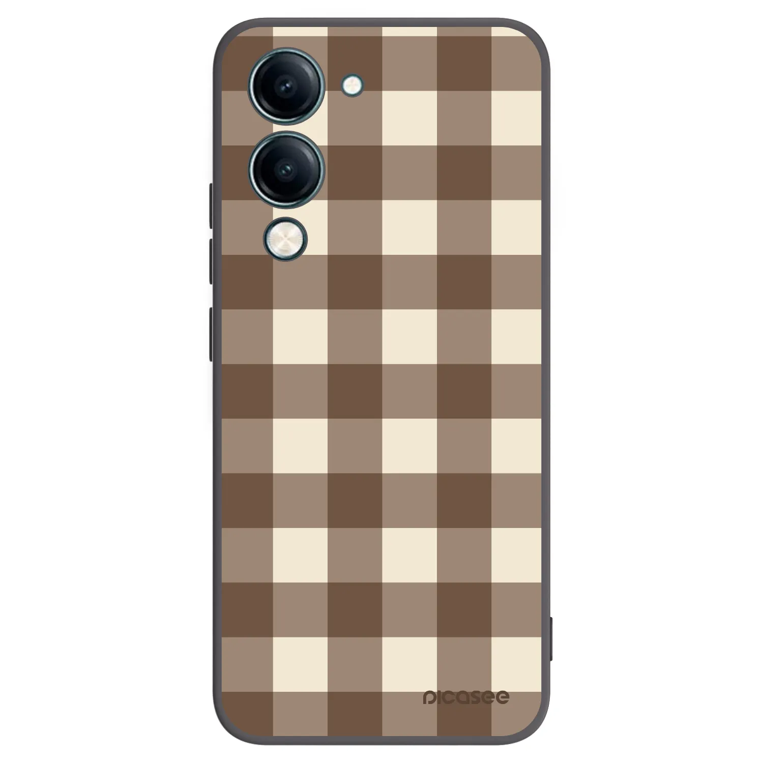 Picasee fekete szilikon tok az alábbi mobiltelefonokra Vivo Y29s 5G - Brown grid