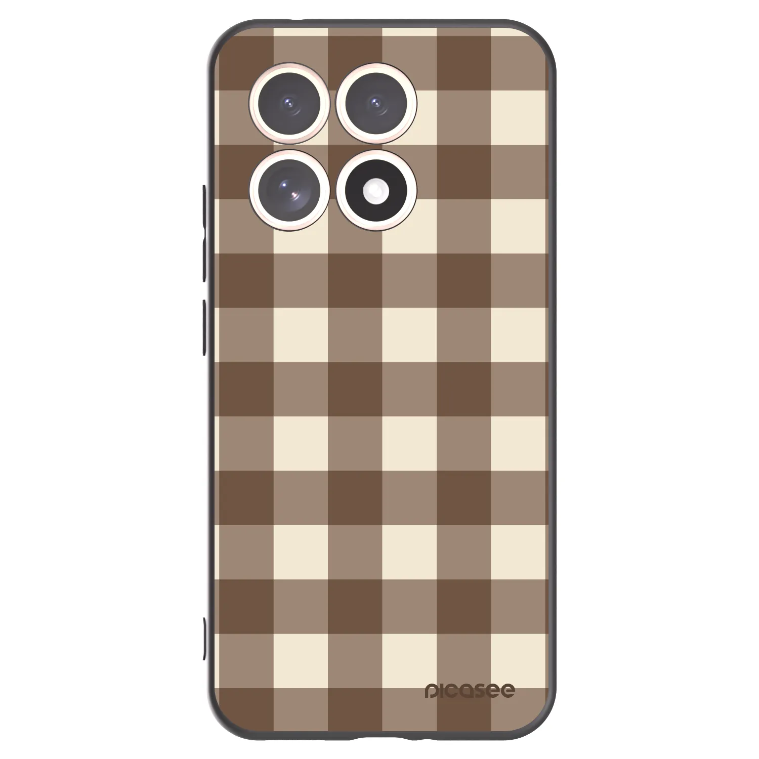 Picasee fekete szilikon tok az alábbi mobiltelefonokra Xiaomi 15T - Brown grid