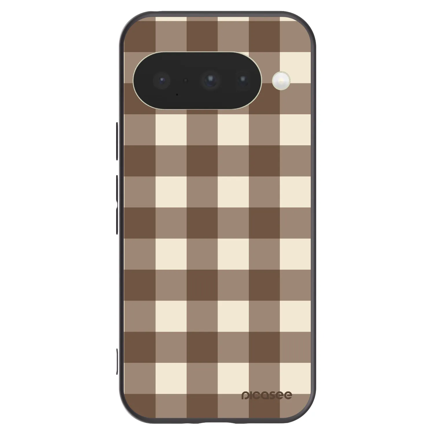 Picasee fekete szilikon tok az alábbi mobiltelefonokra Google Pixel 10 - Brown grid